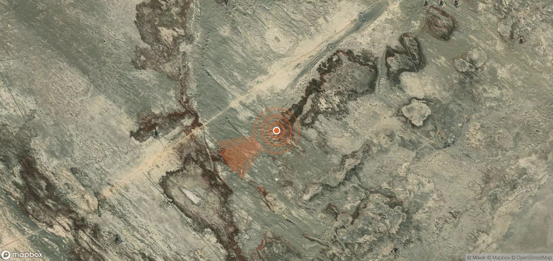 Satellite map of methane plume locations in China