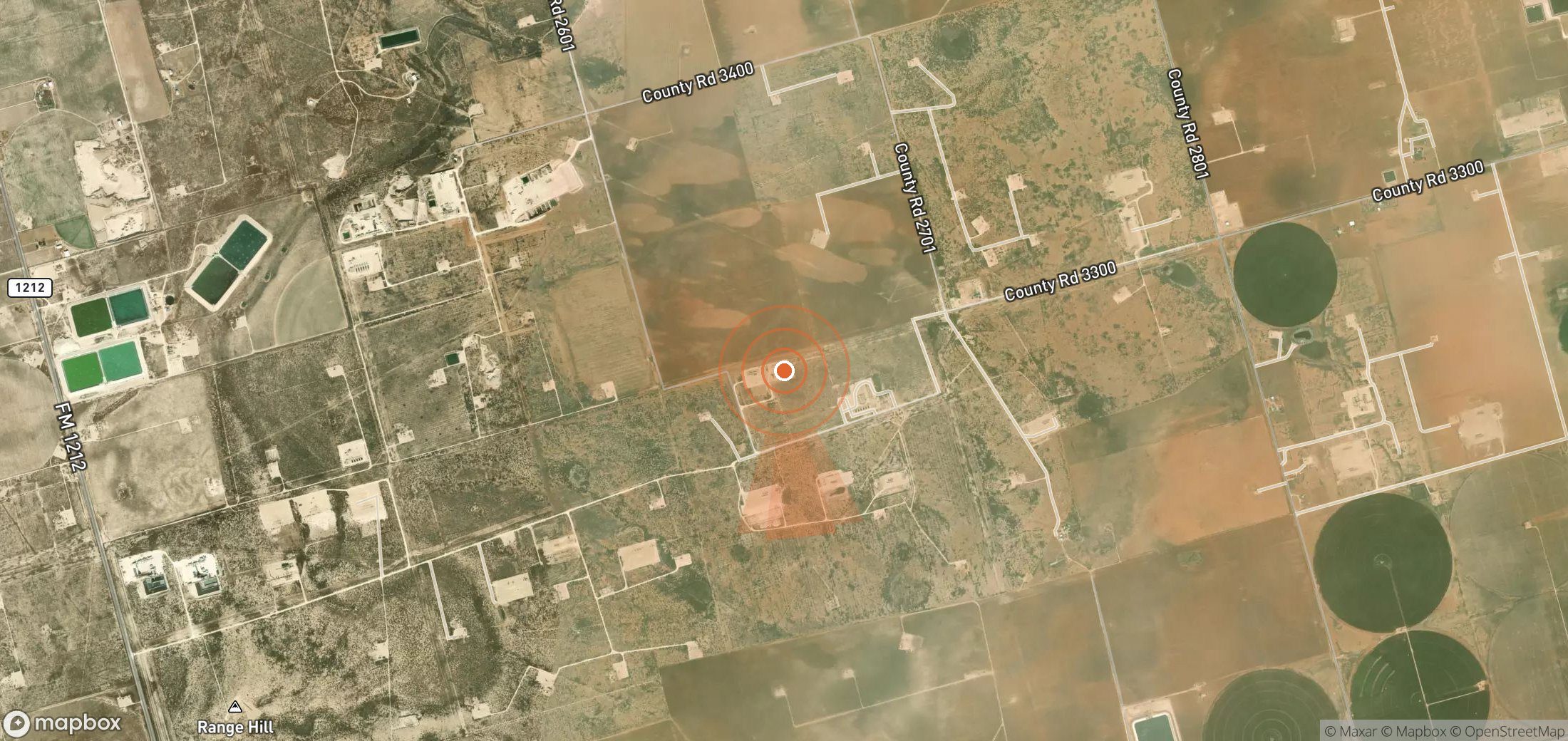 Mapa satelital de plumas de metano en Estados Unidos
