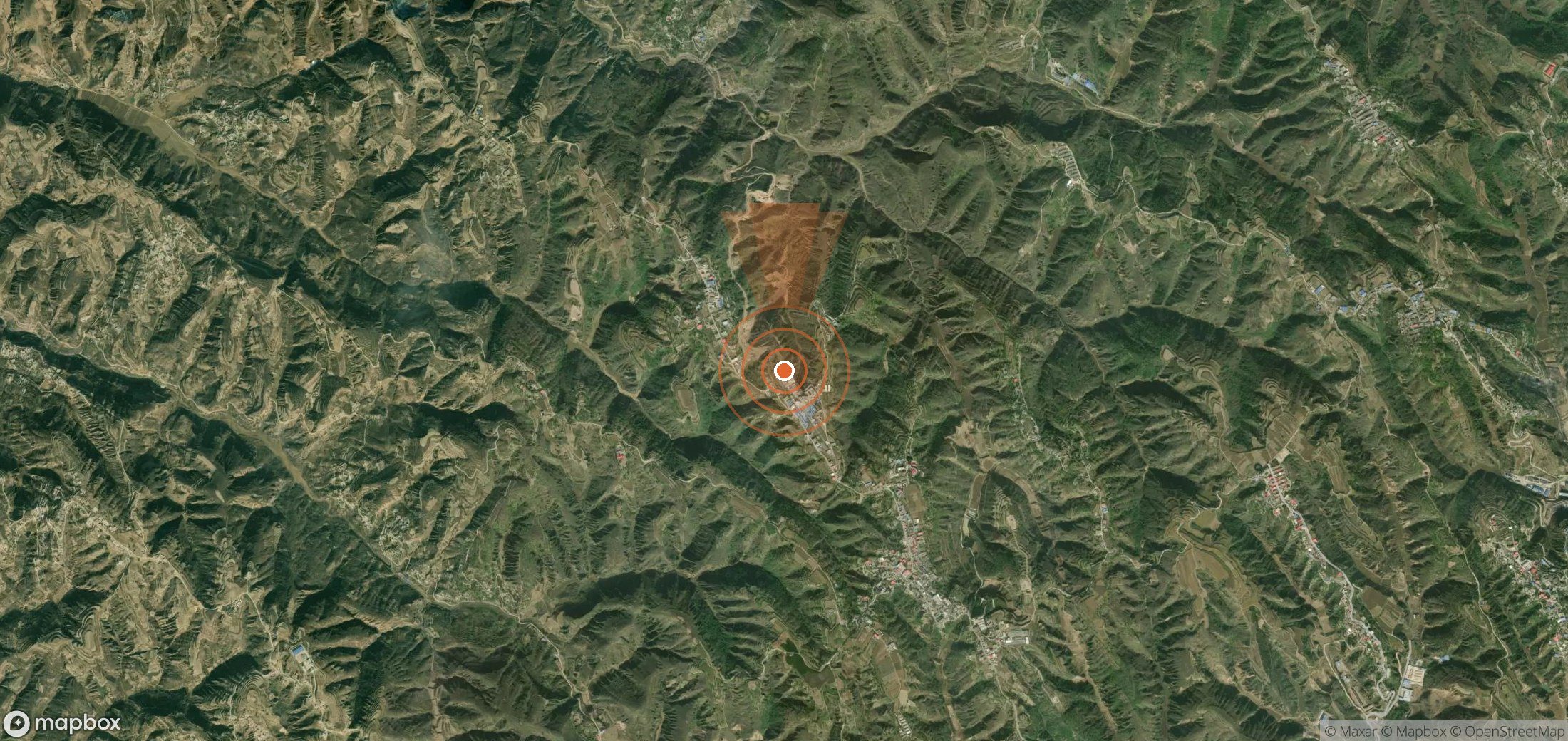 Satellite map of methane plume locations in China