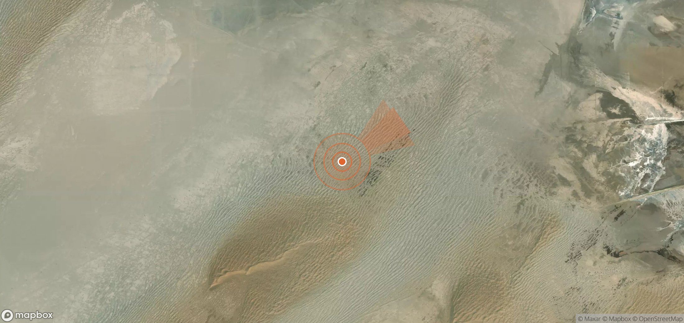 Mapa satelital de plumas de metano en Turkmenistán