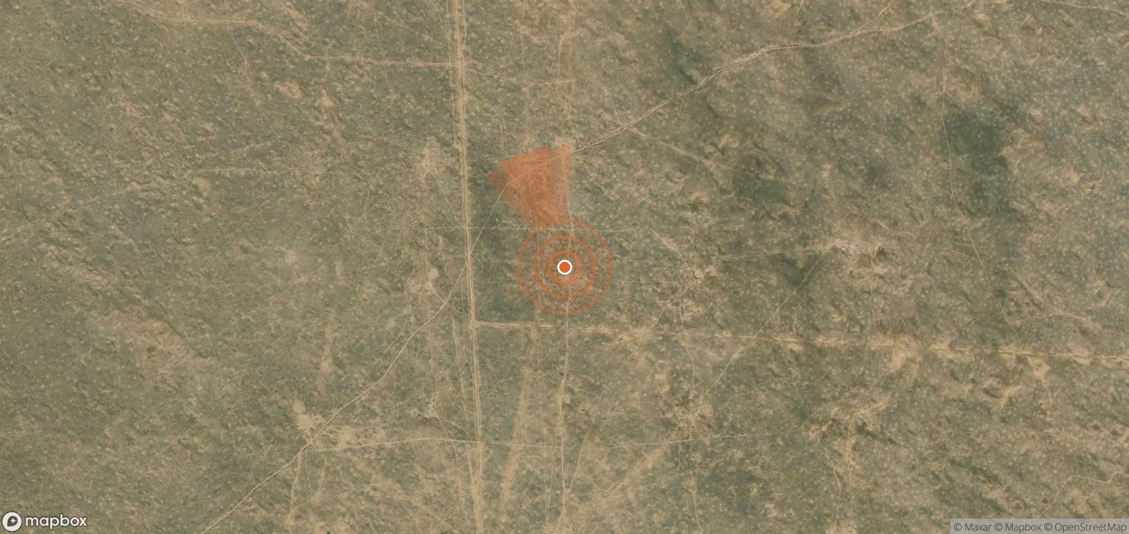 Satellite map of methane plume locations in Turkmenistan