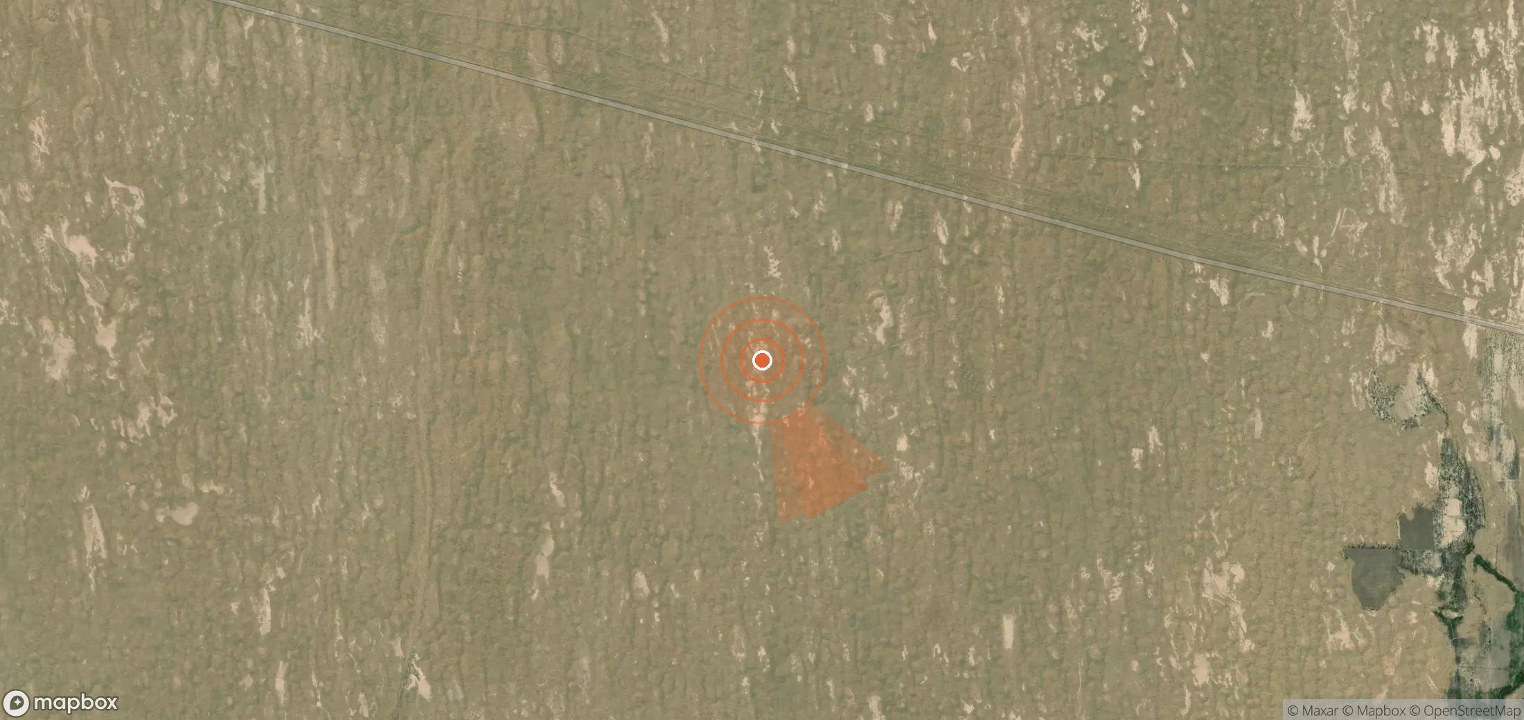 Satellite map of methane plume locations in Turkmenistan
