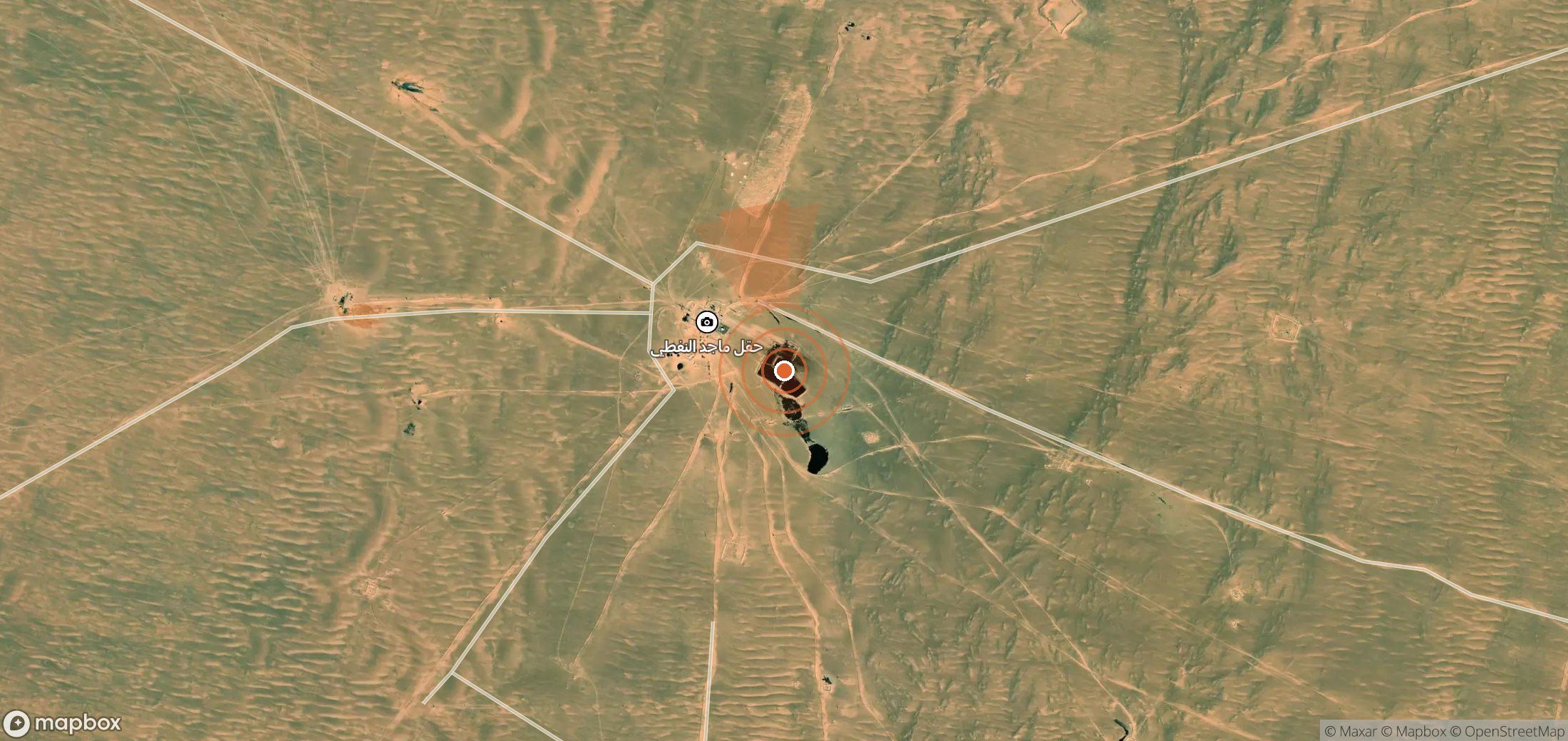 Satellite map of methane plume locations in Libya