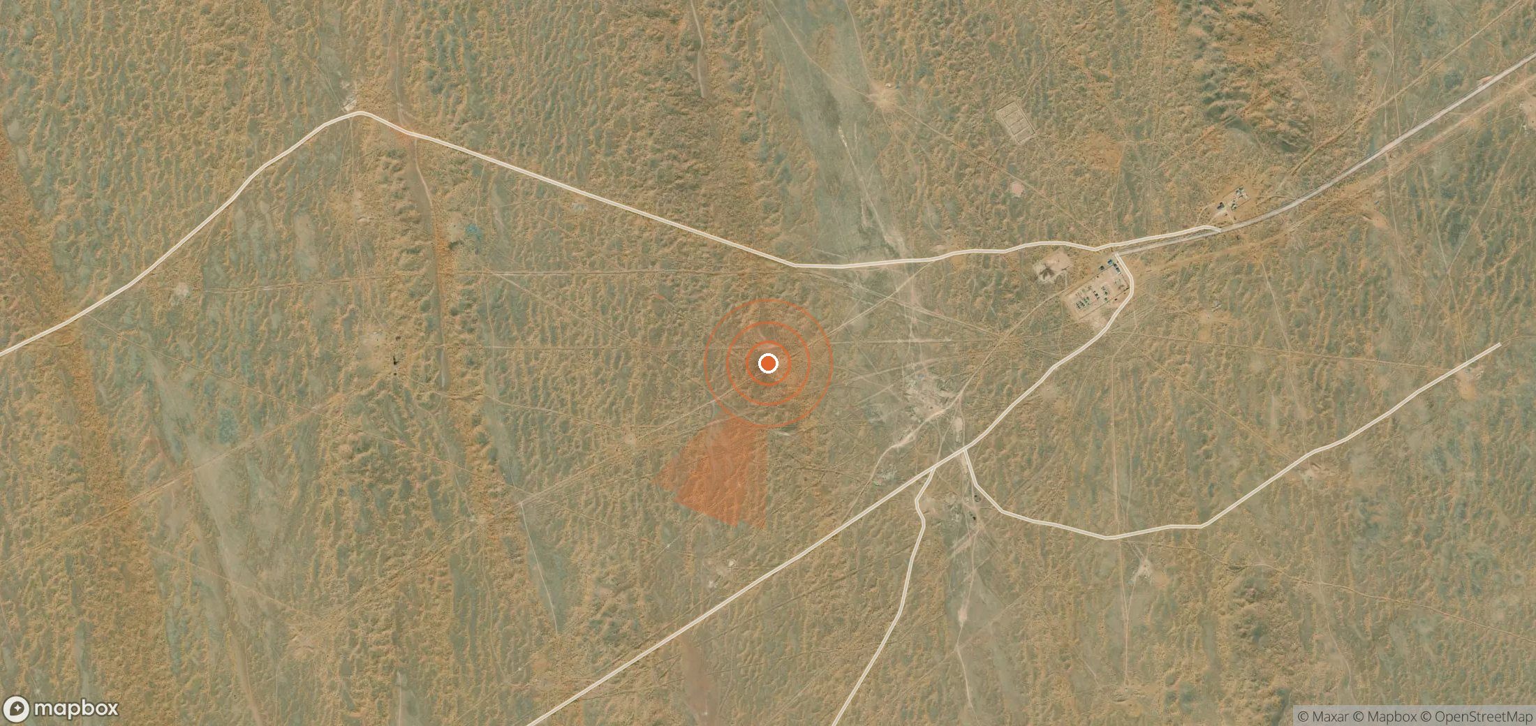 Mapa satelital de plumas de metano en Turkmenistán