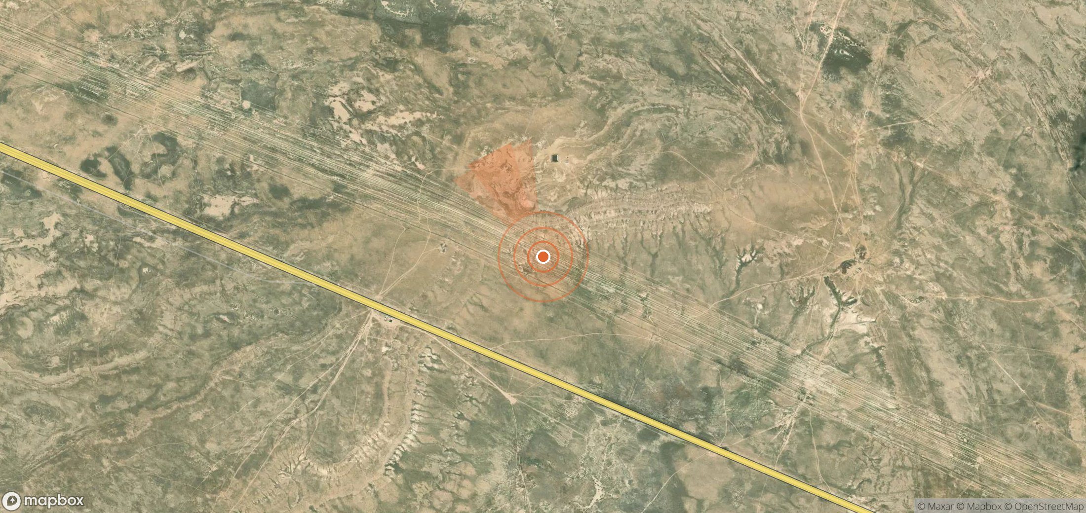 Satellite map of methane plume locations in Kazakhstan