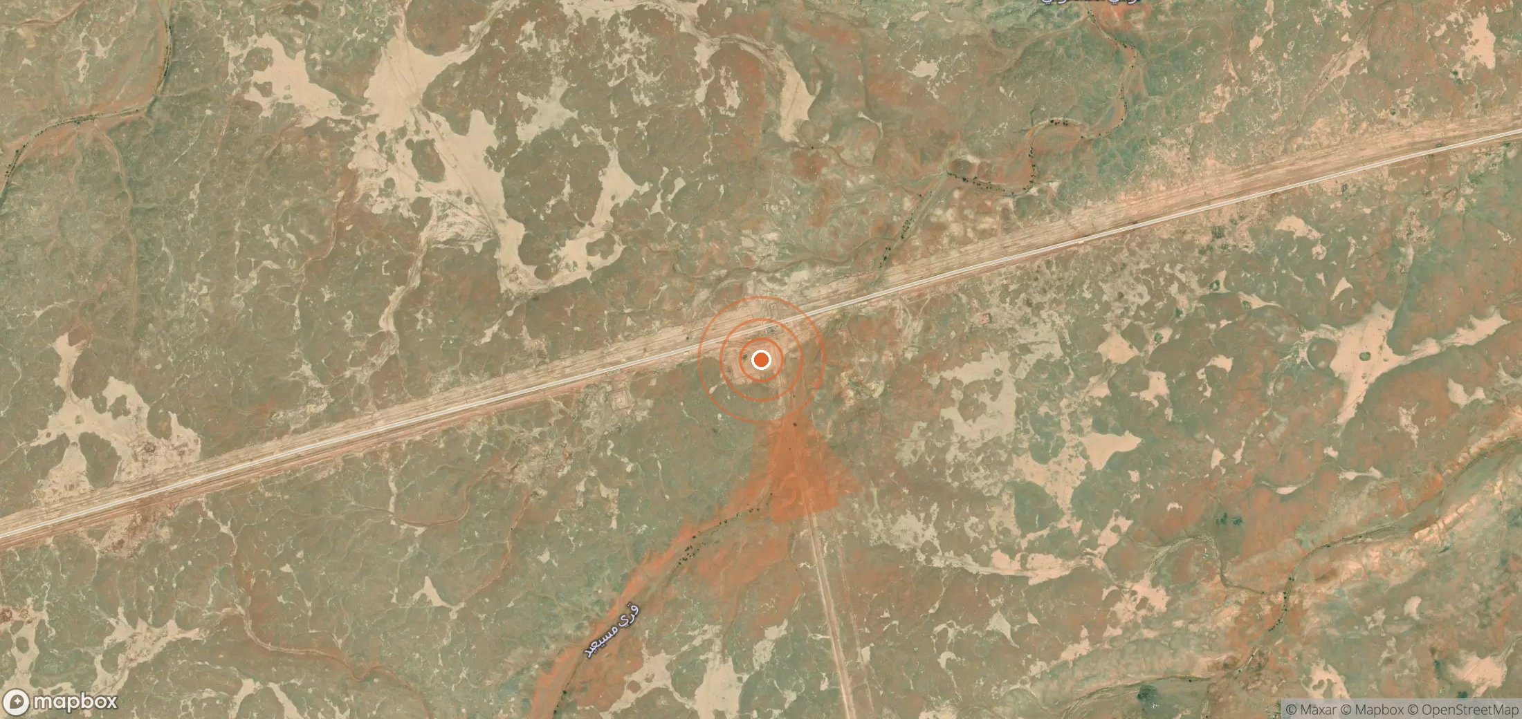Mapa satelital de plumas de metano en Arabia Saudí
