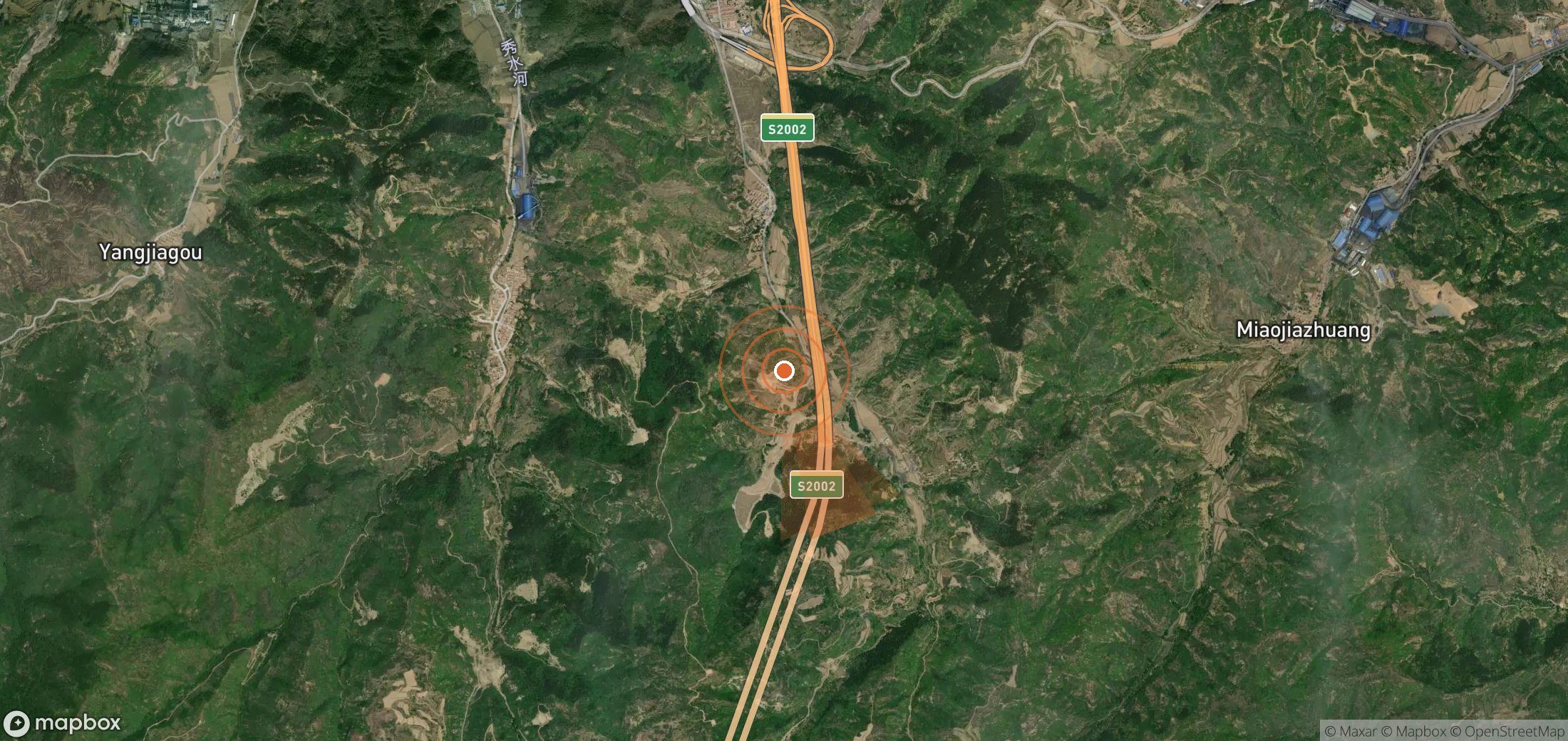 Mapa satelital de plumas de metano en China