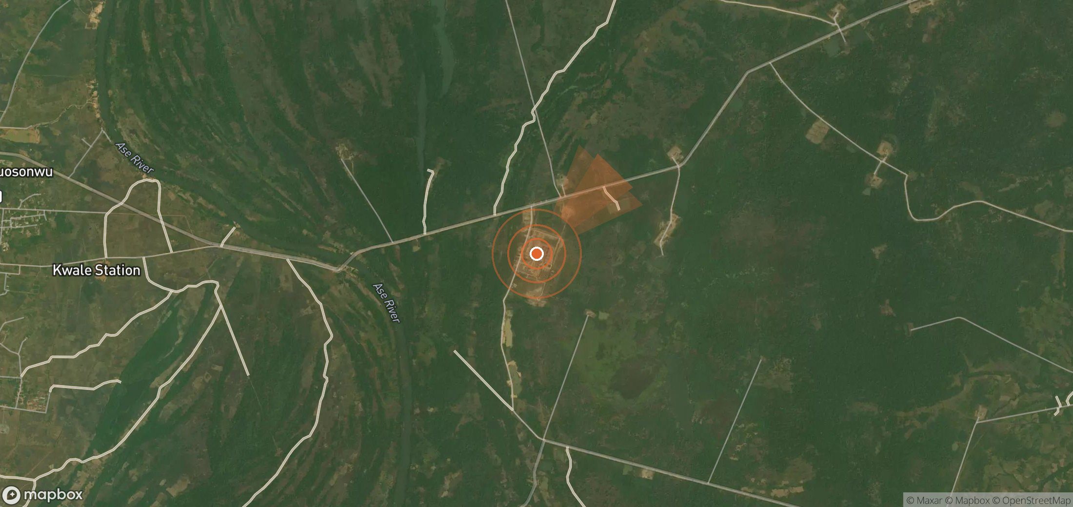 Mapa satelital de plumas de metano en Nigeria