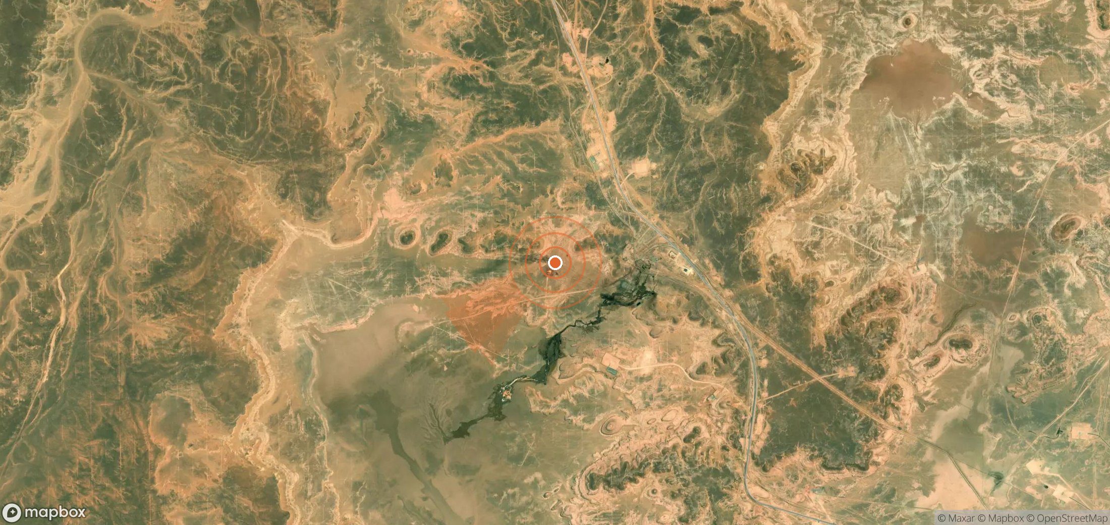 Mapa satelital de plumas de metano en Argelia
