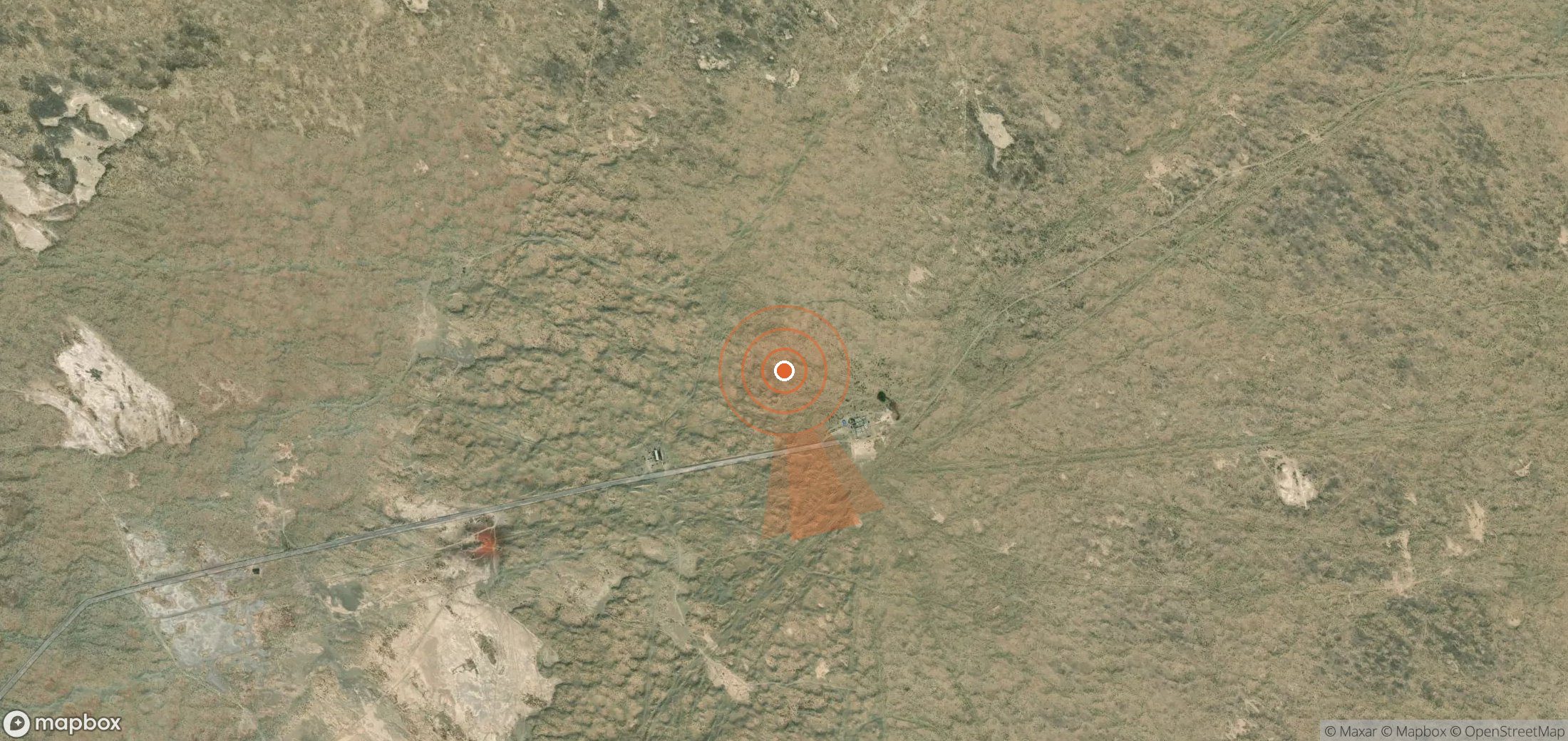 Mapa satelital de plumas de metano en Turkmenistán