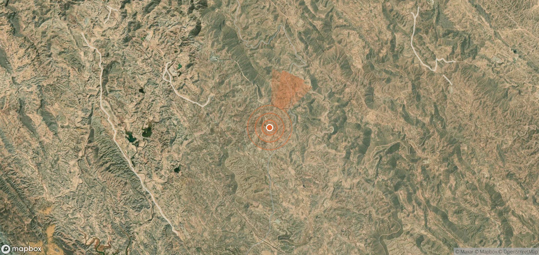 Satellite map of methane plume locations in Iran
