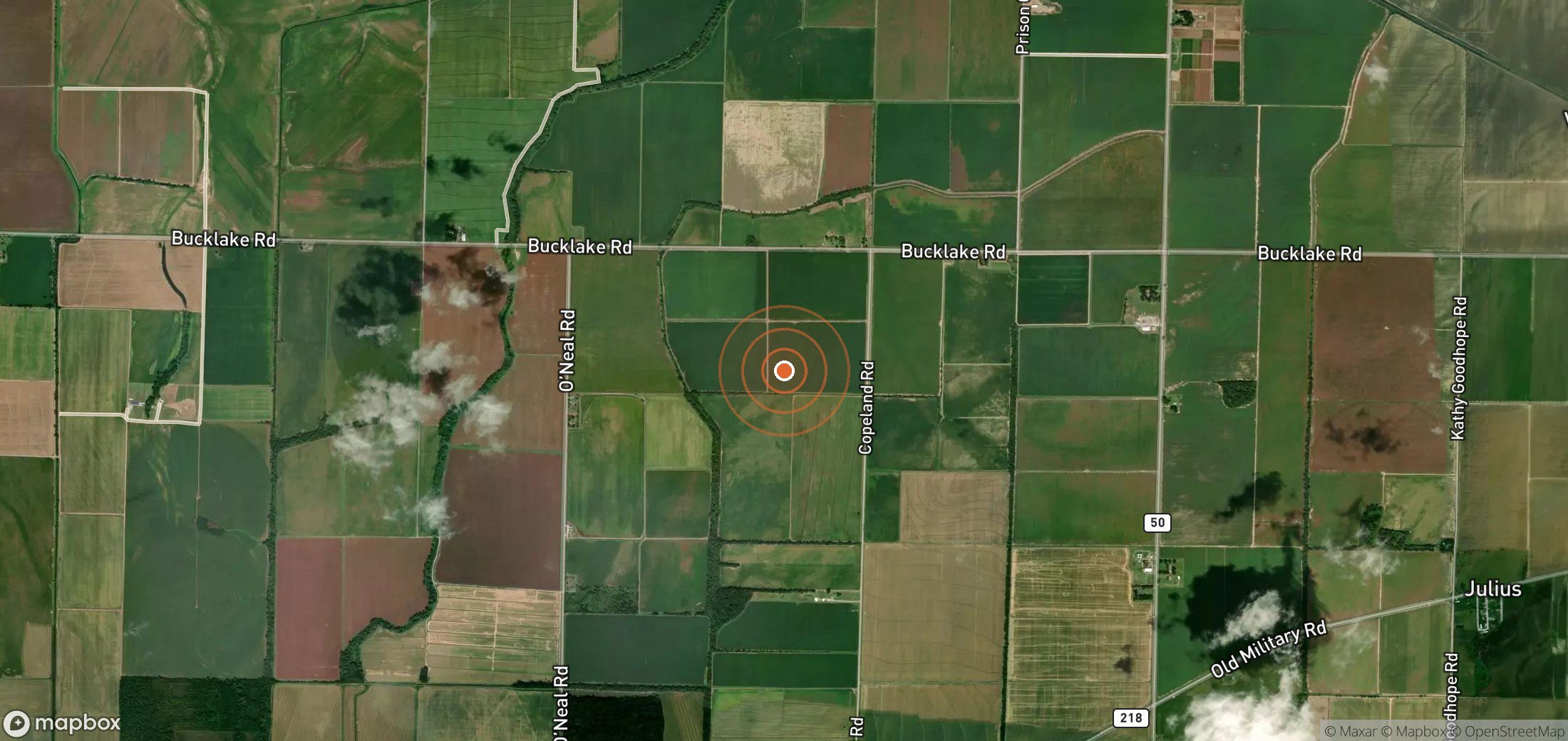 Satellite map of methane plume locations in United States