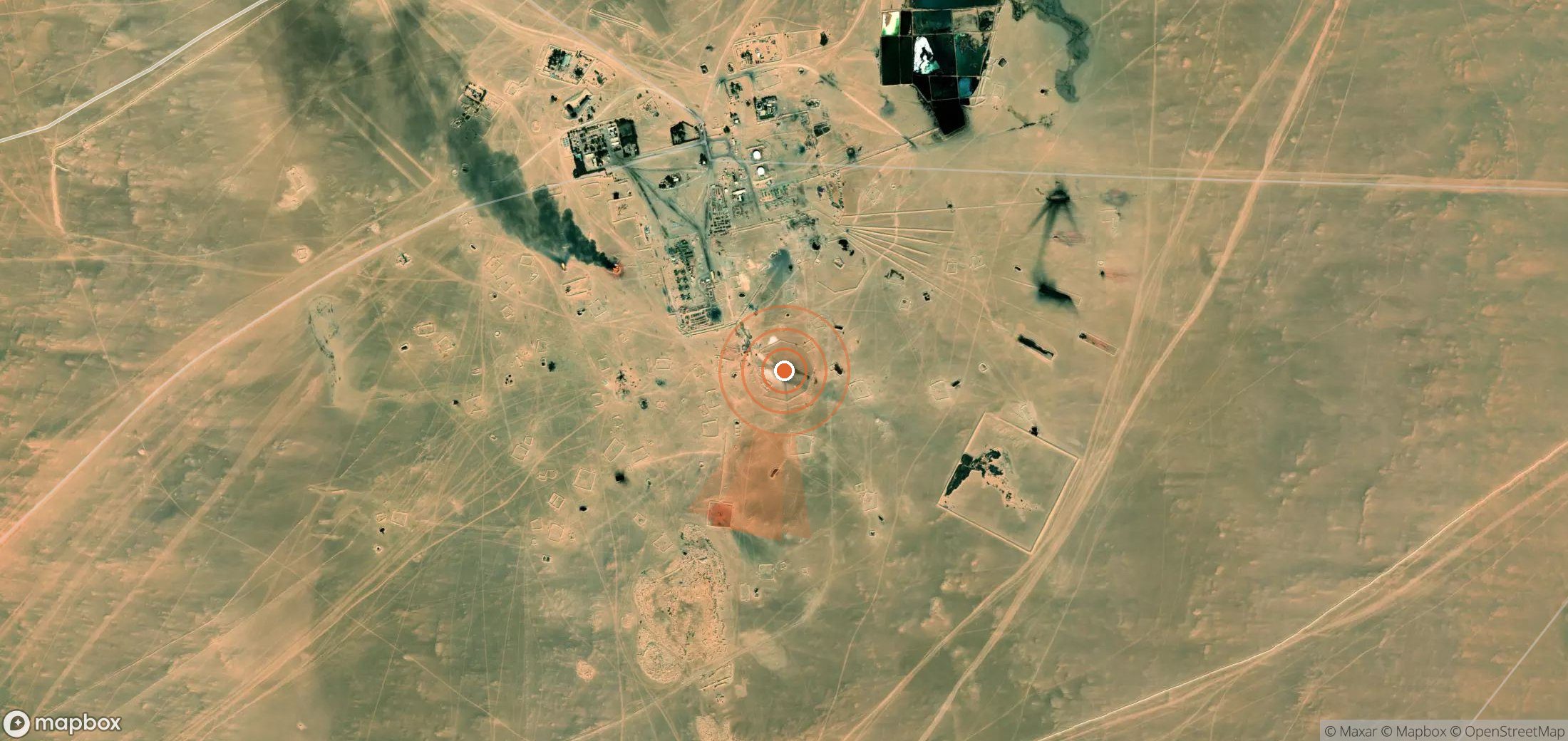 Mapa satelital de plumas de metano en Libia