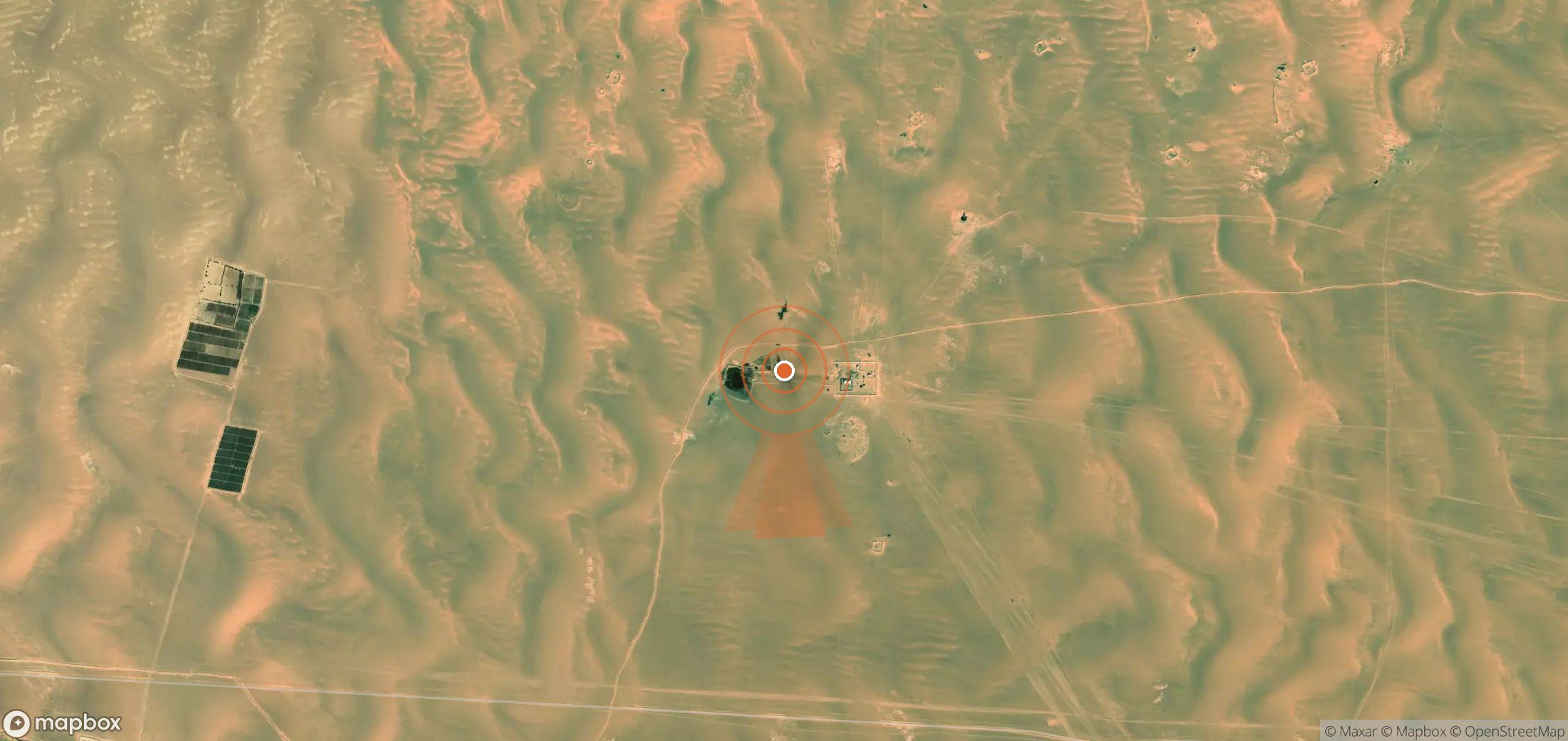 Mapa satelital de plumas de metano en Libia