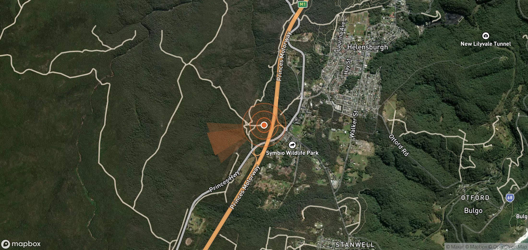 Satellite map of methane plume locations in Australia