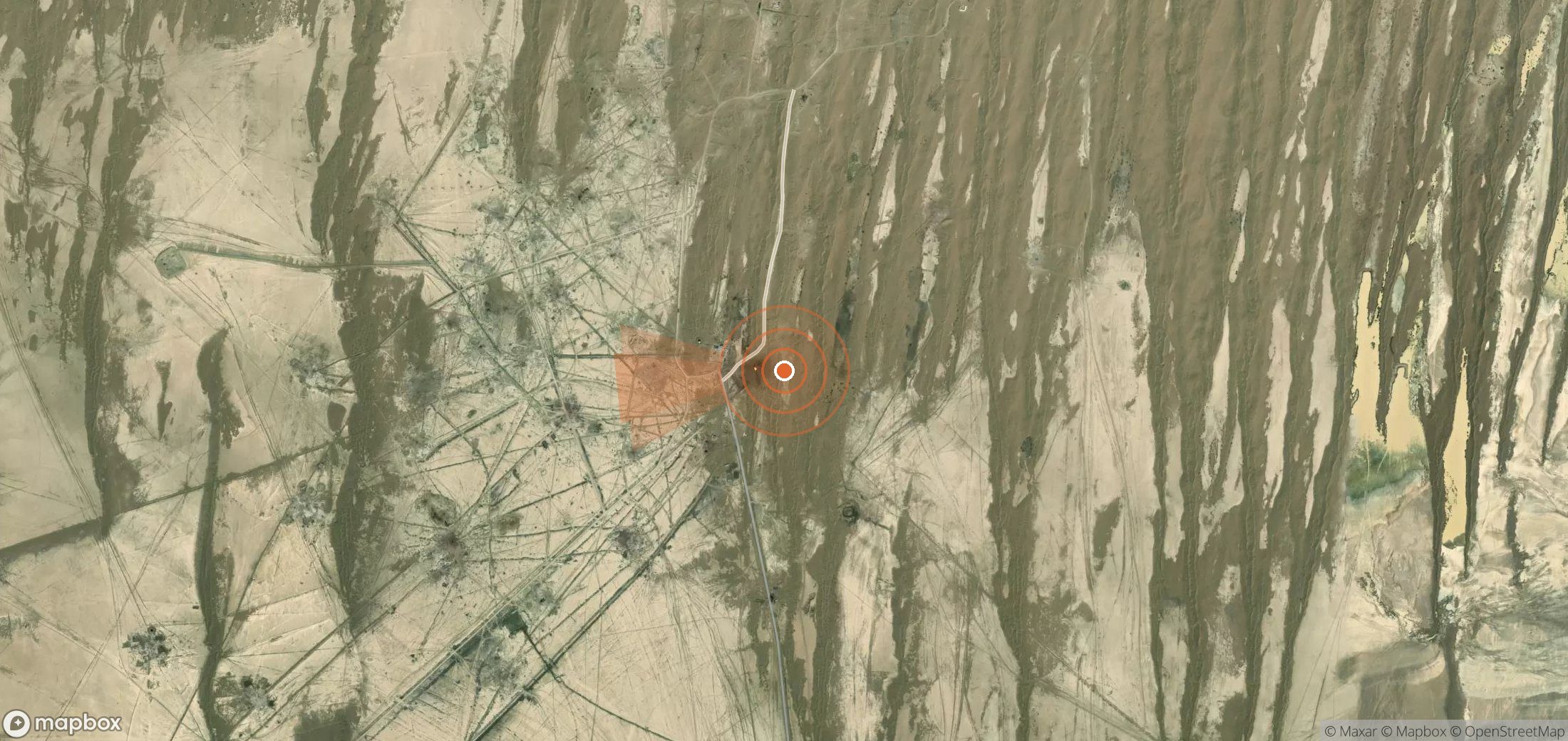 Mapa satelital de plumas de metano en Turkmenistán