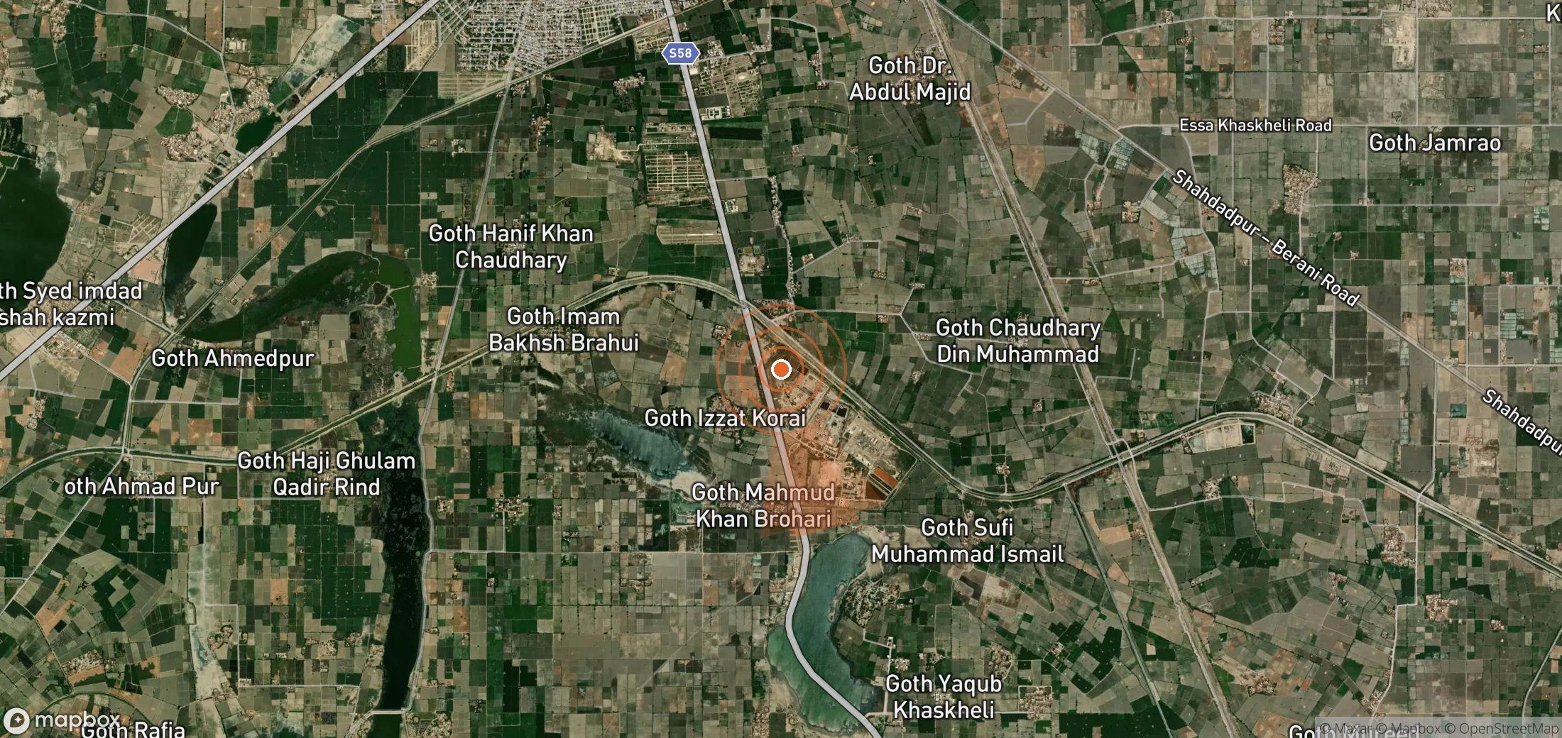 Satellite map of methane plume locations in Pakistan