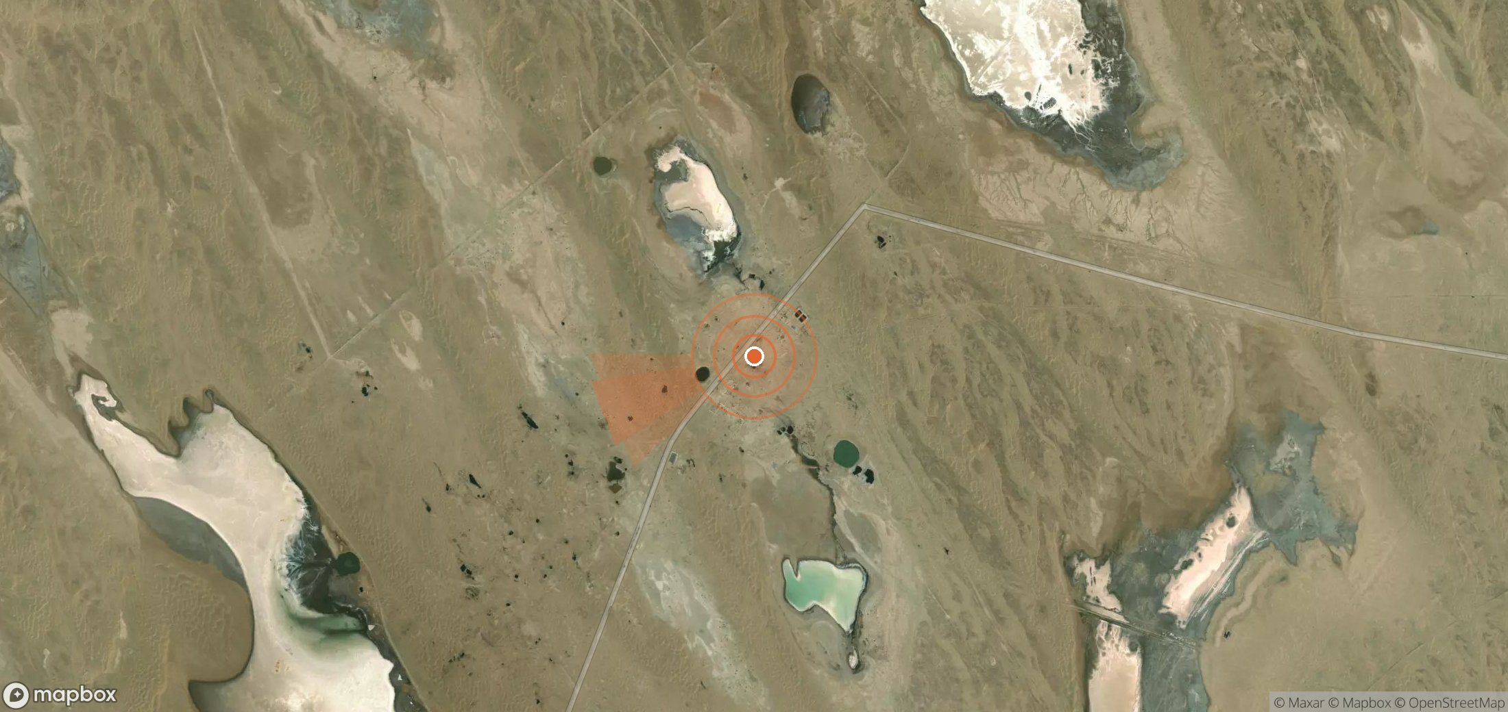 Mapa satelital de plumas de metano en Turkmenistán