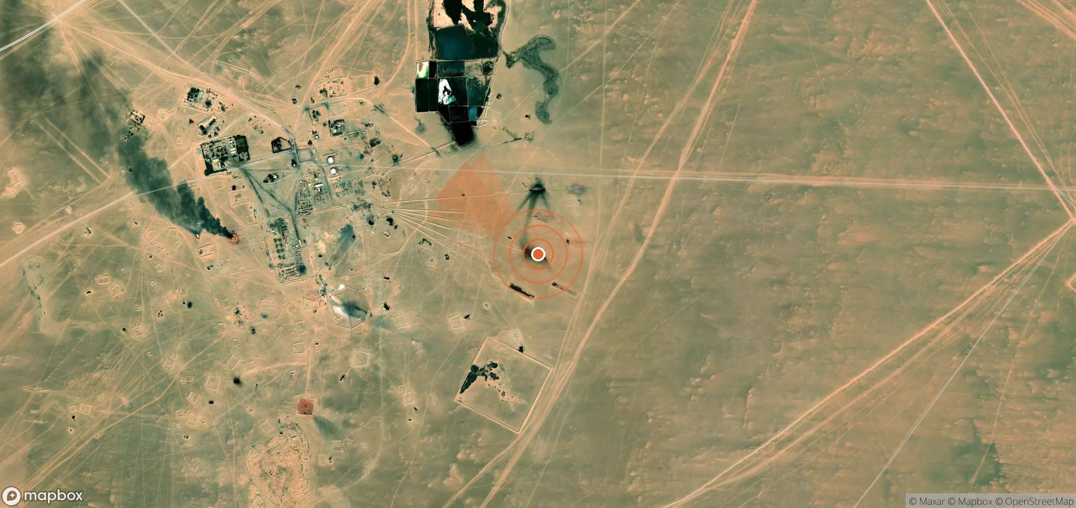 Mapa satelital de plumas de metano en Libia