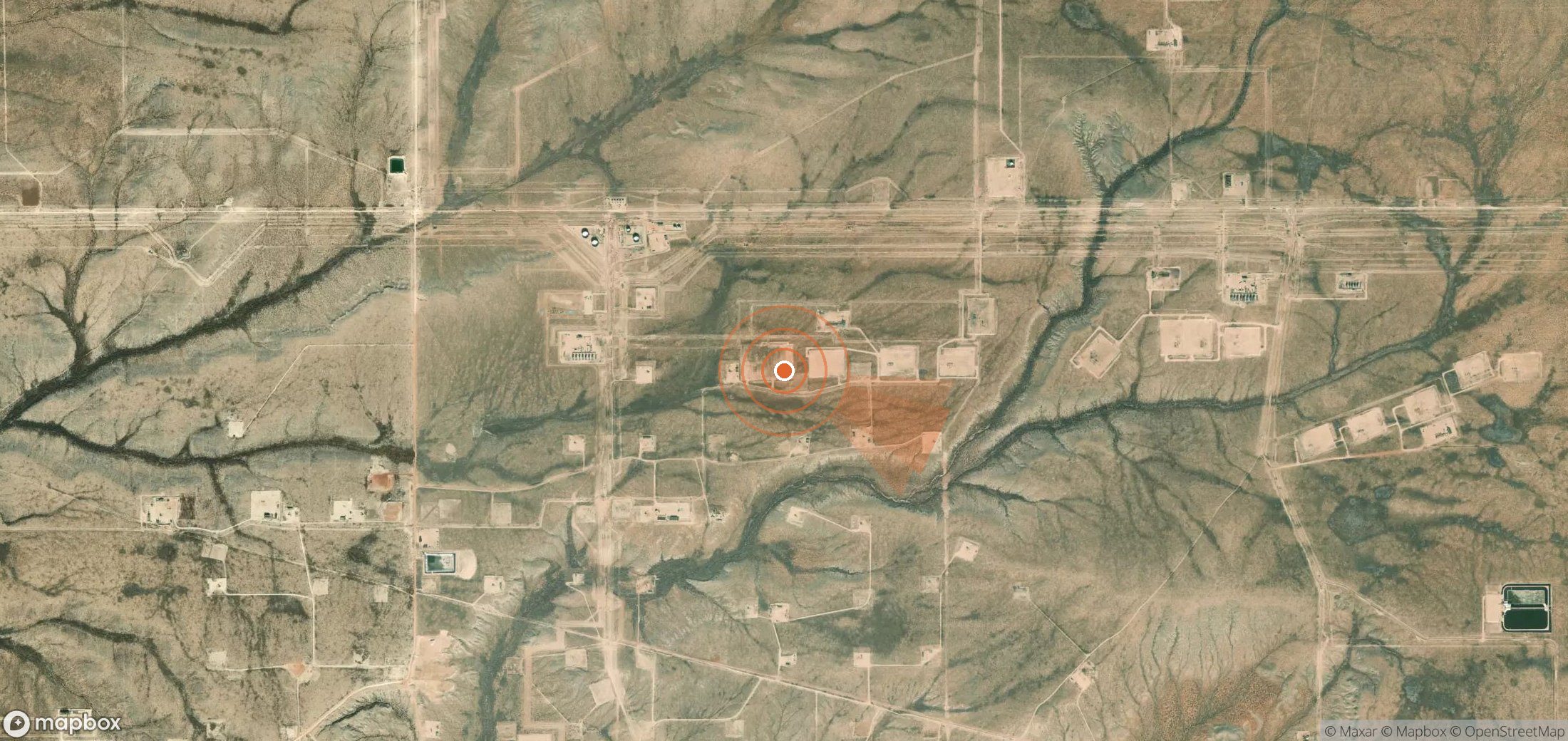 Mapa satelital de plumas de metano en Estados Unidos