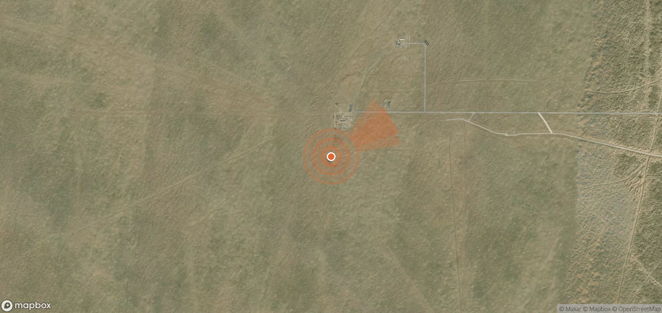 Mapa satelital de plumas de metano en Turkmenistán