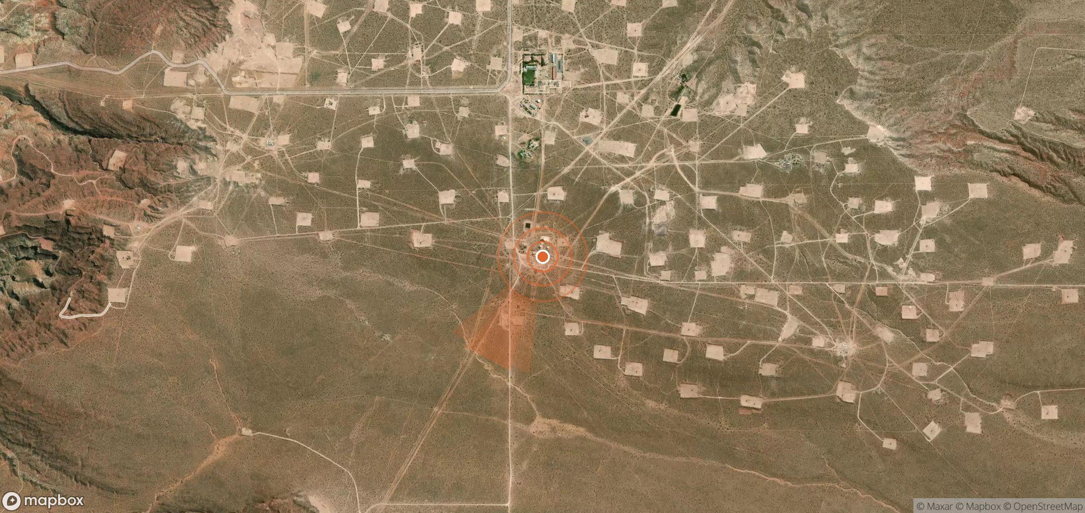 Satellite map of methane plume locations in Argentina