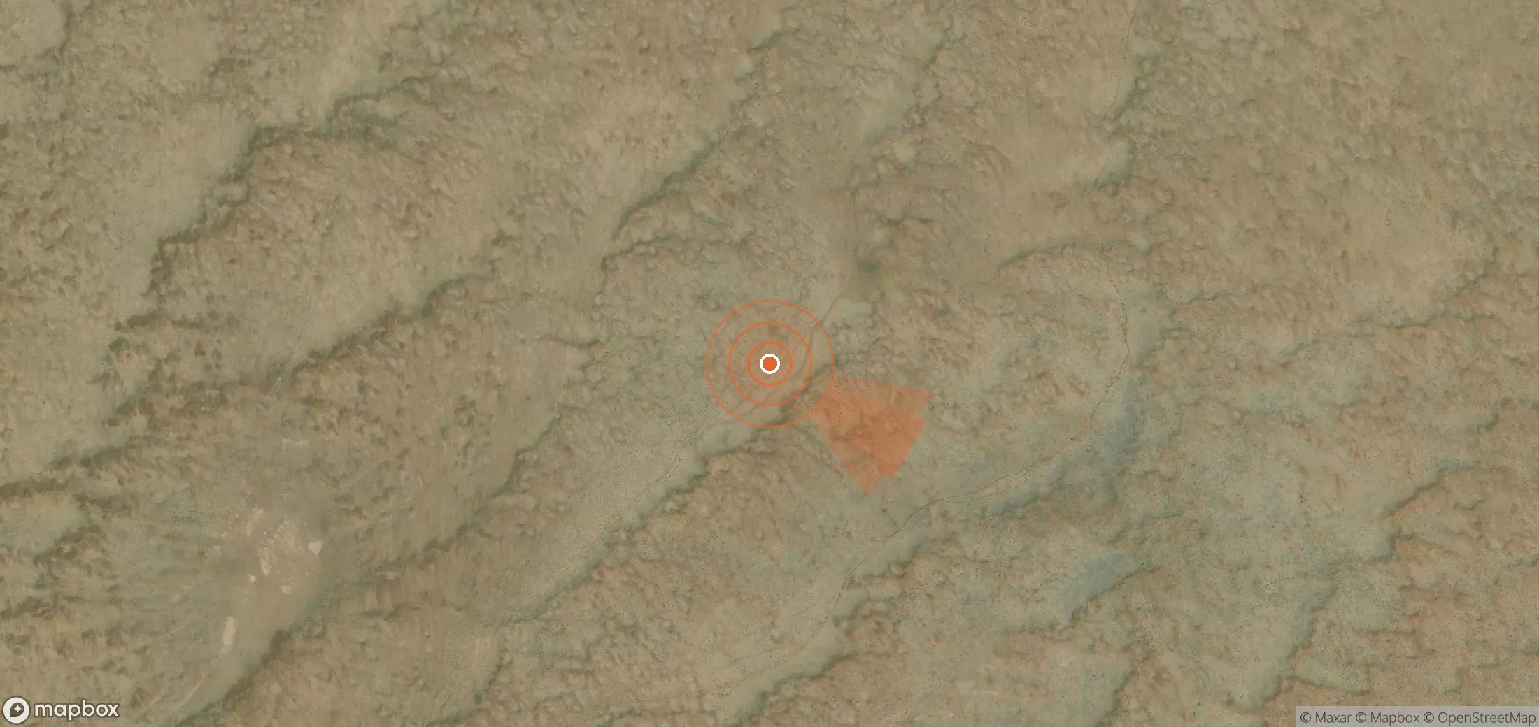 Mapa satelital de plumas de metano en Turkmenistán