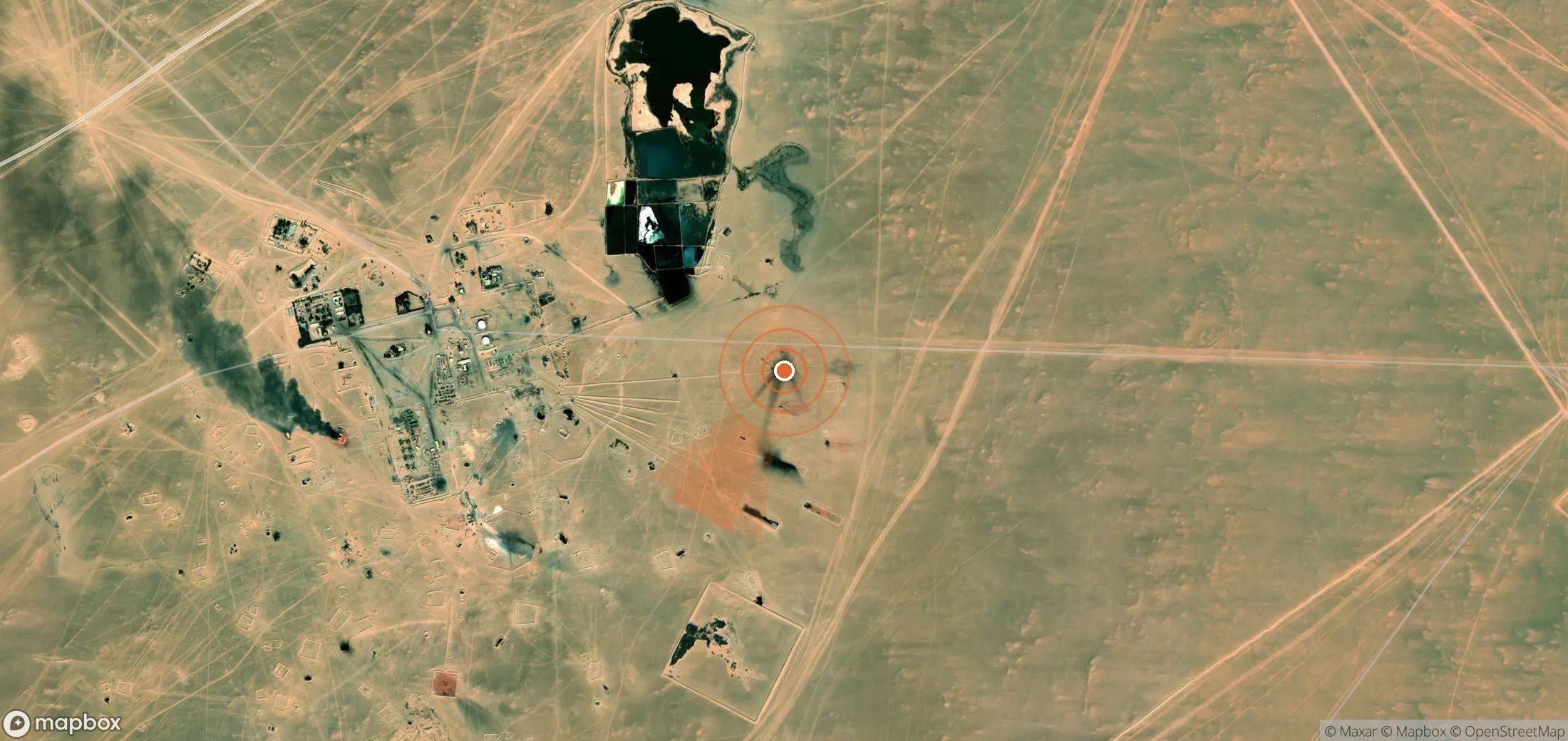 Mapa satelital de plumas de metano en Libia