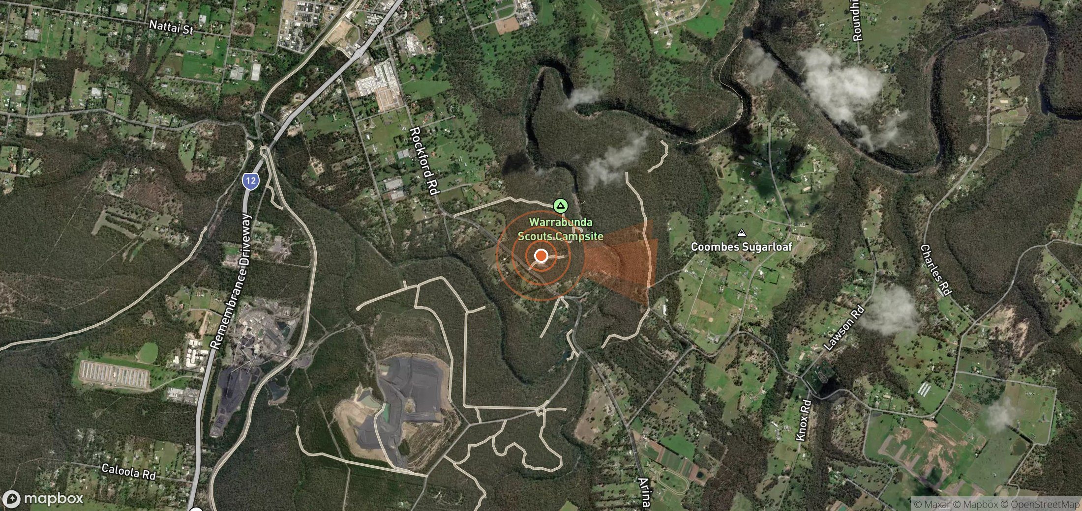 Satellite map of methane plume locations in Australia