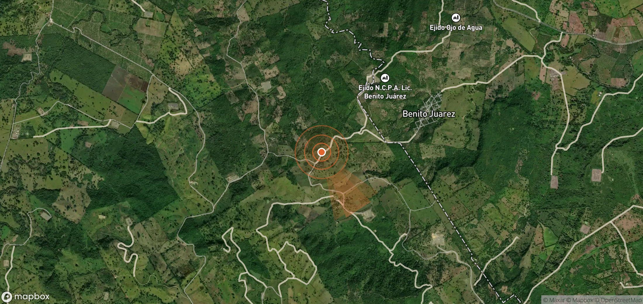 Mapa satelital de plumas de metano en México
