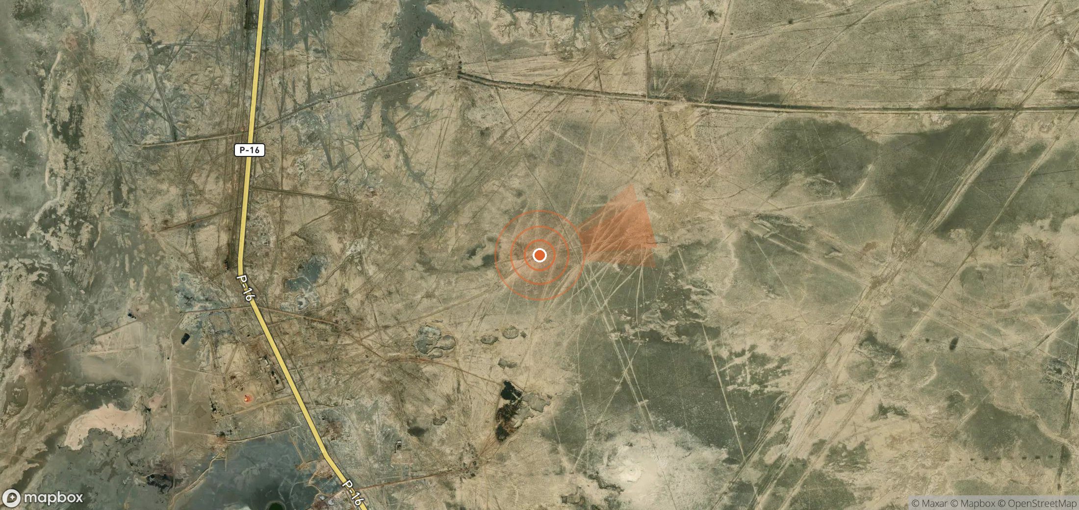 Satellite map of methane plume locations in Turkmenistan