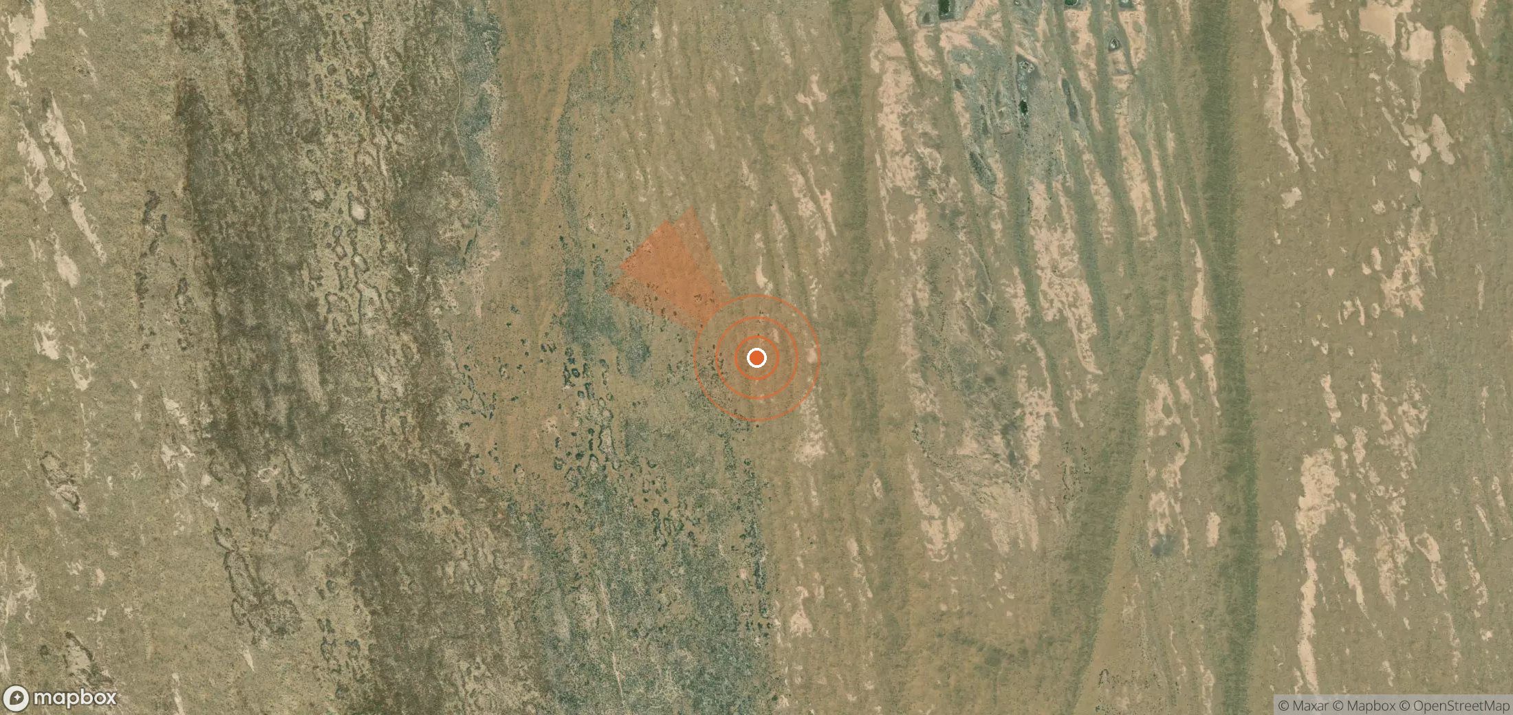 Satellite map of methane plume locations in Turkmenistan
