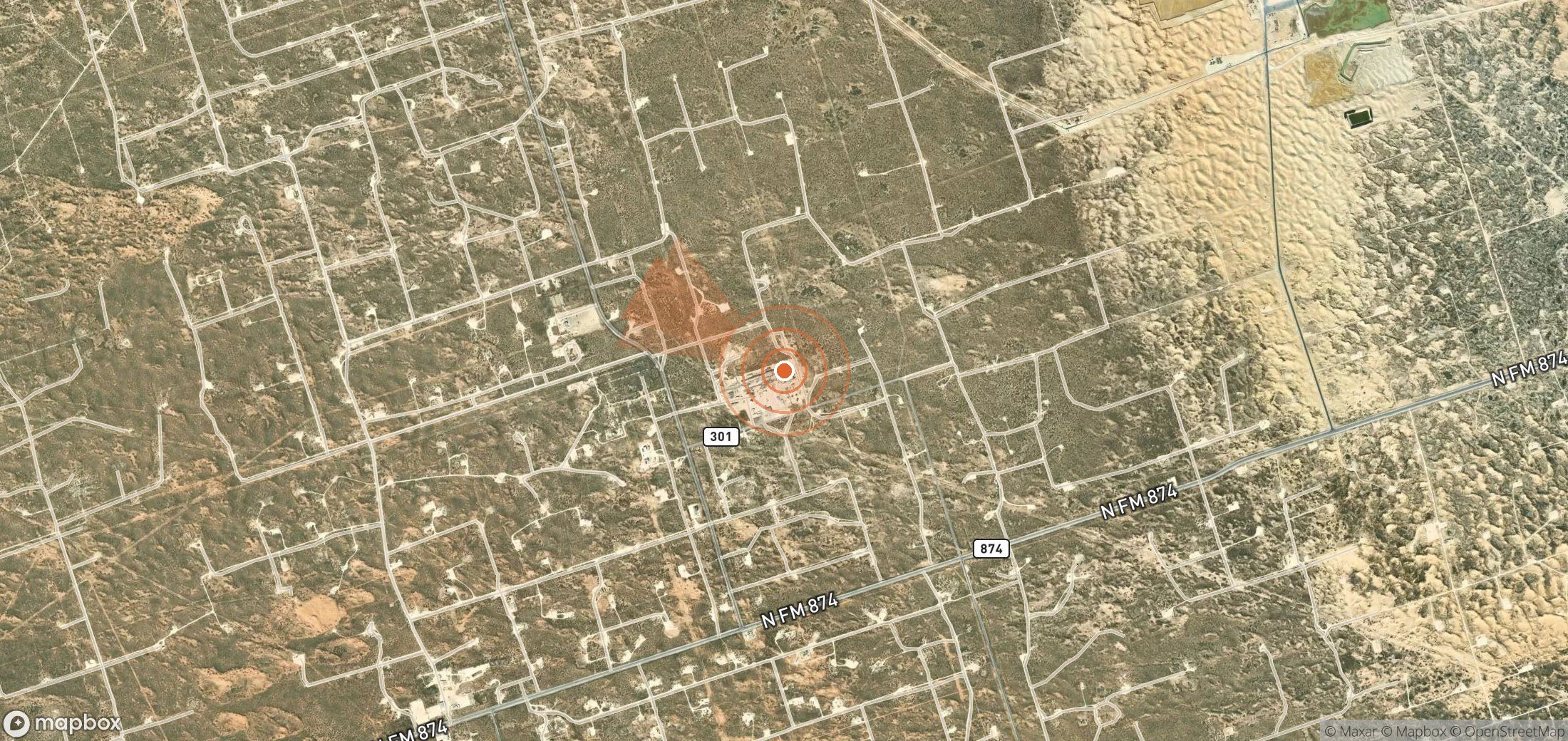 Satellite map of methane plume locations in United States