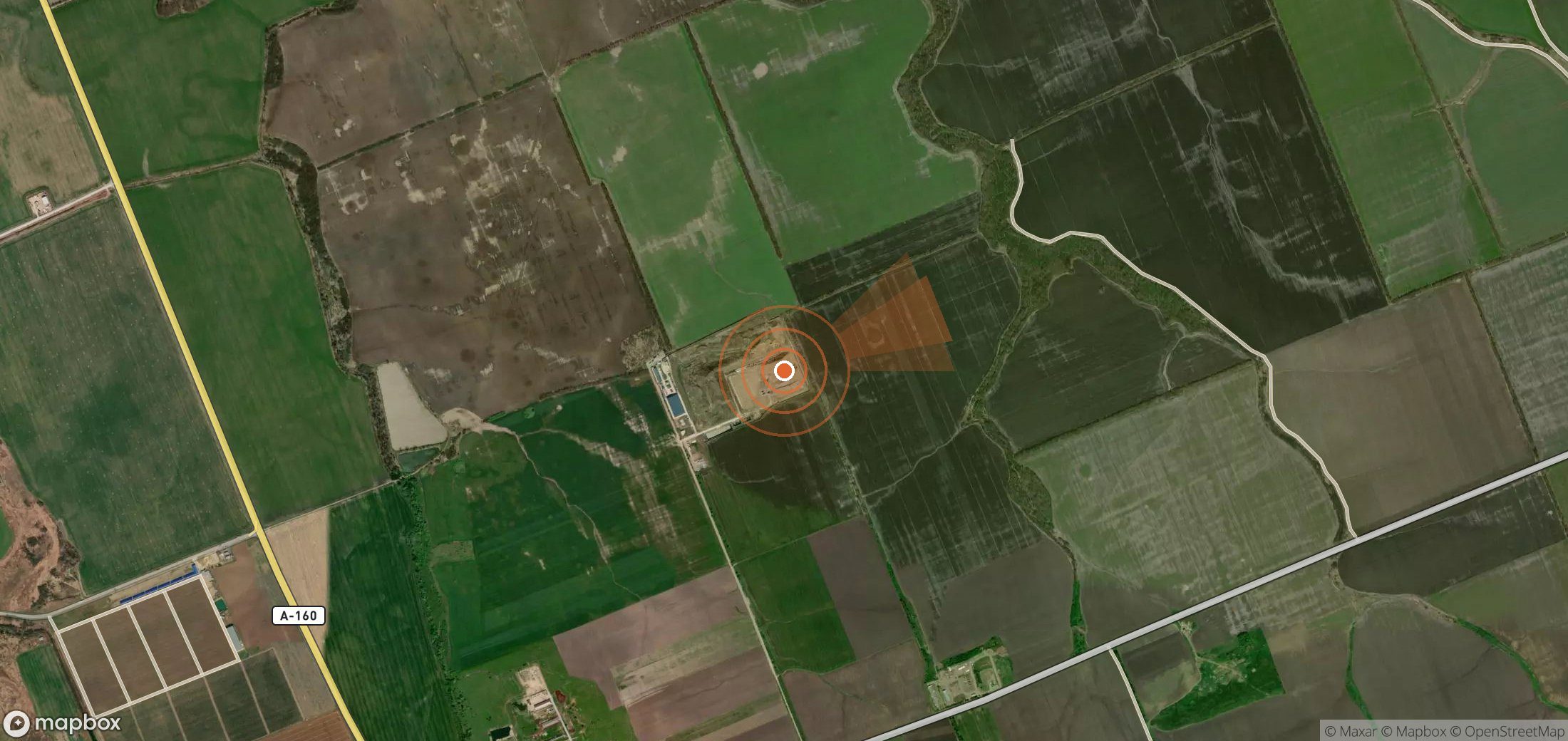 Mapa satelital de plumas de metano en Rusia