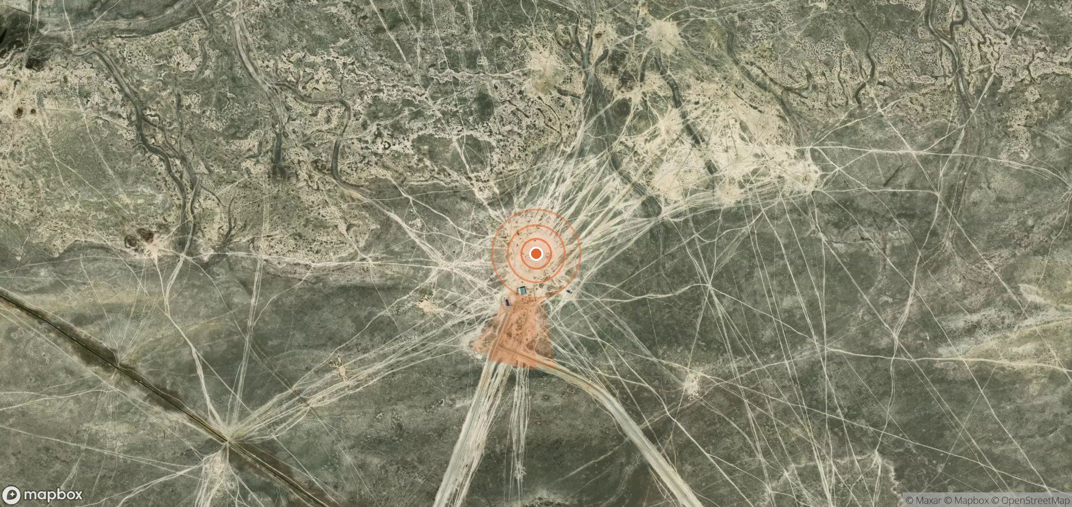 Satellite map of methane plume locations in Kazakhstan
