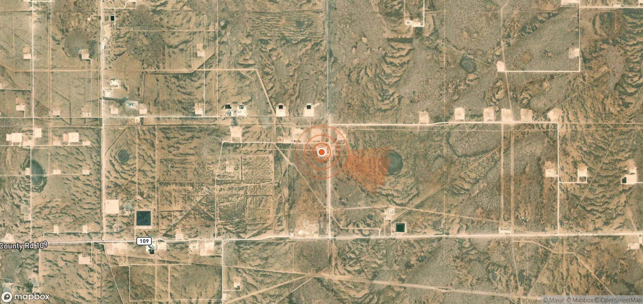 Satellite map of methane plume locations in United States