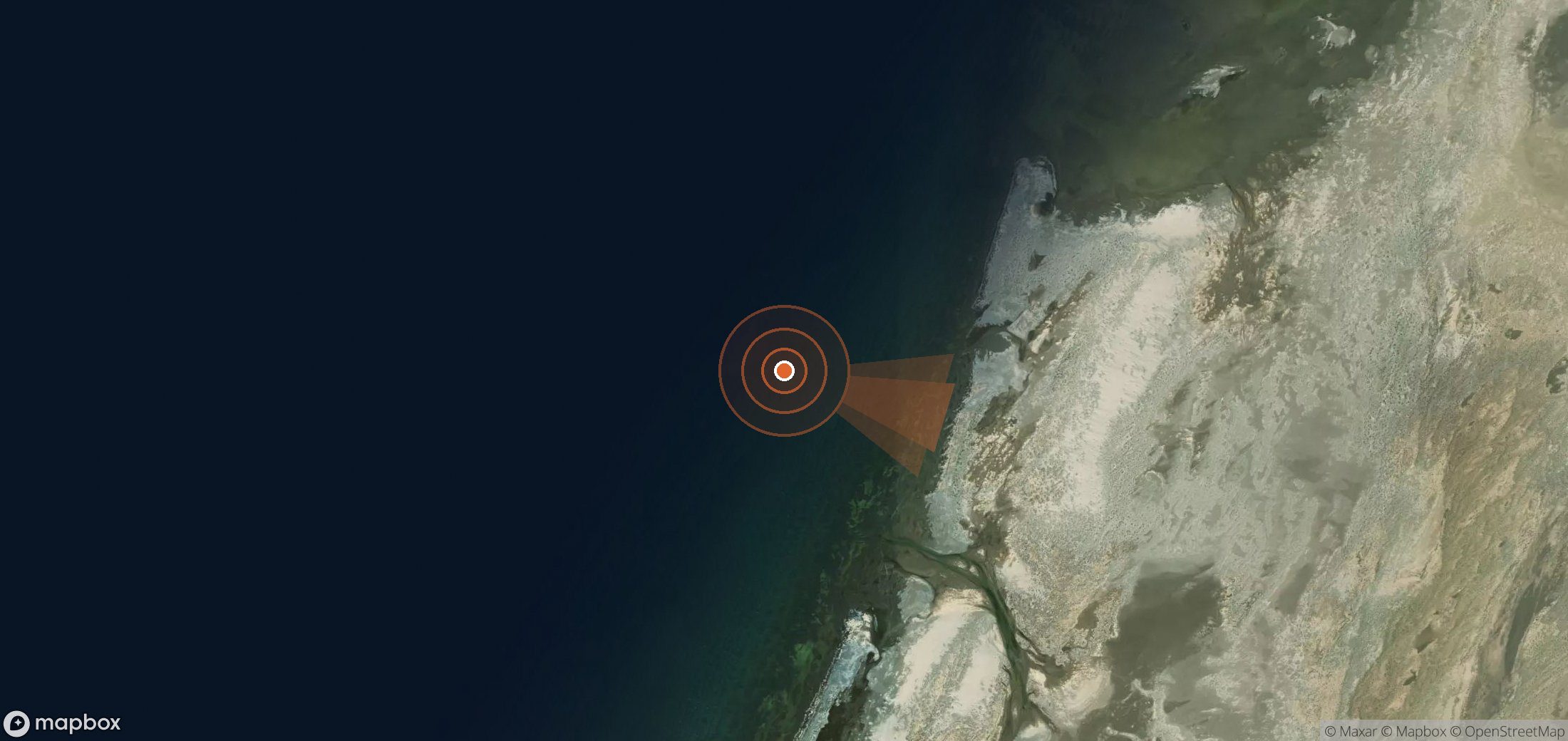Mapa satelital de plumas de metano en Turkmenistán