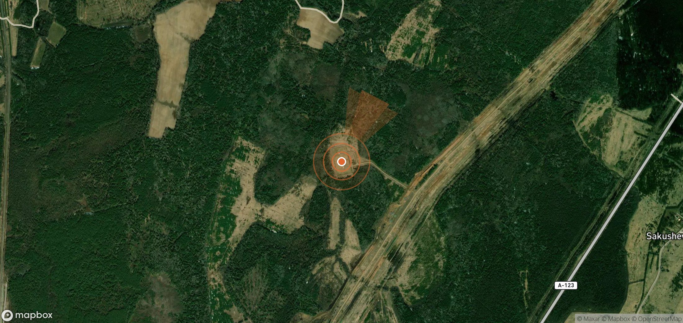 Satellite map of methane plume locations in Russia