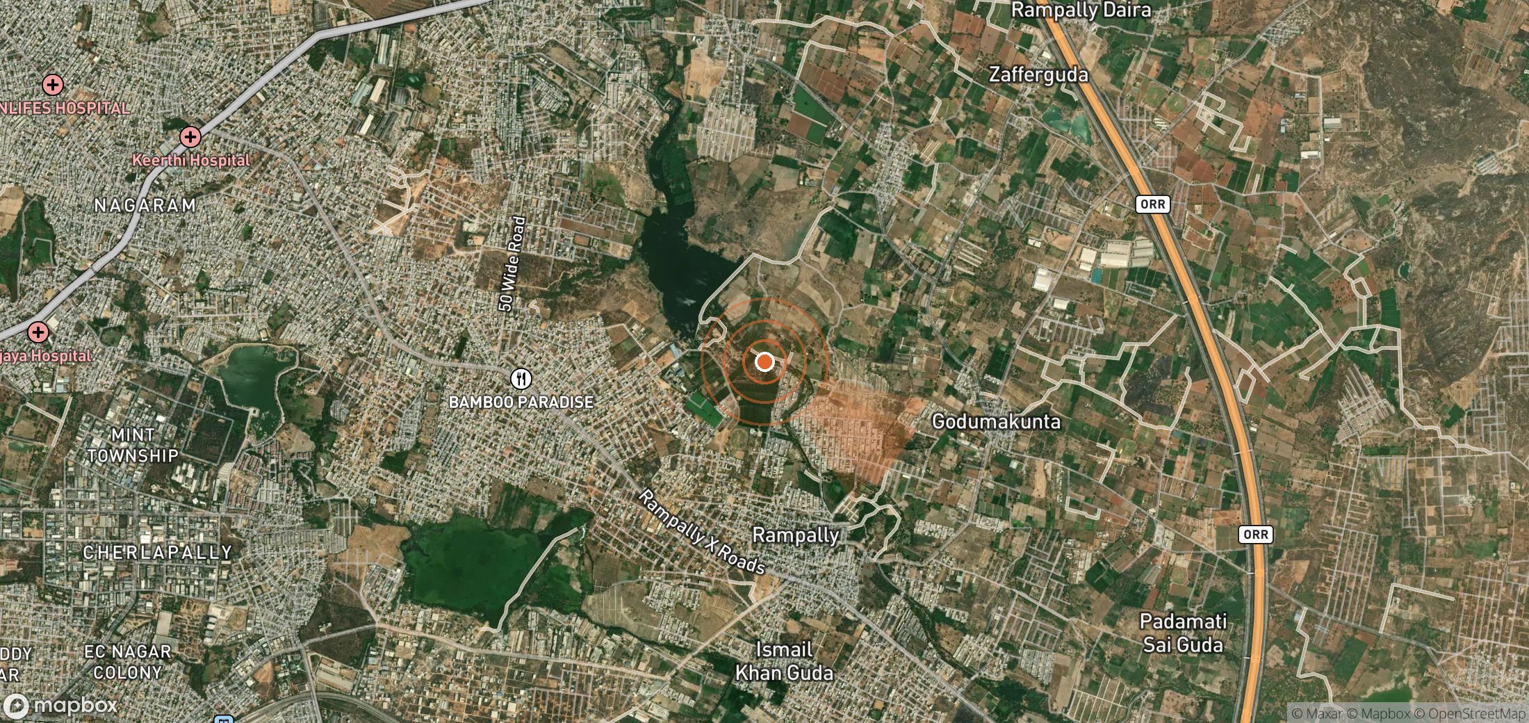 Satellite map of methane plume locations in India