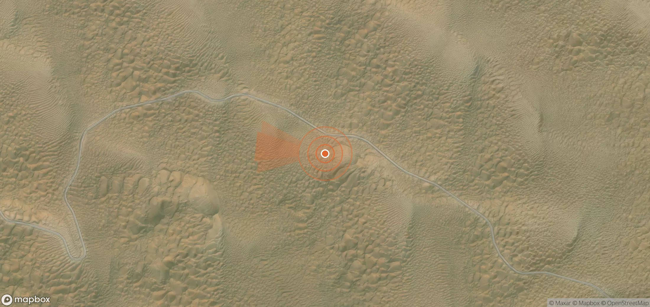 Satellite map of methane plume locations in China
