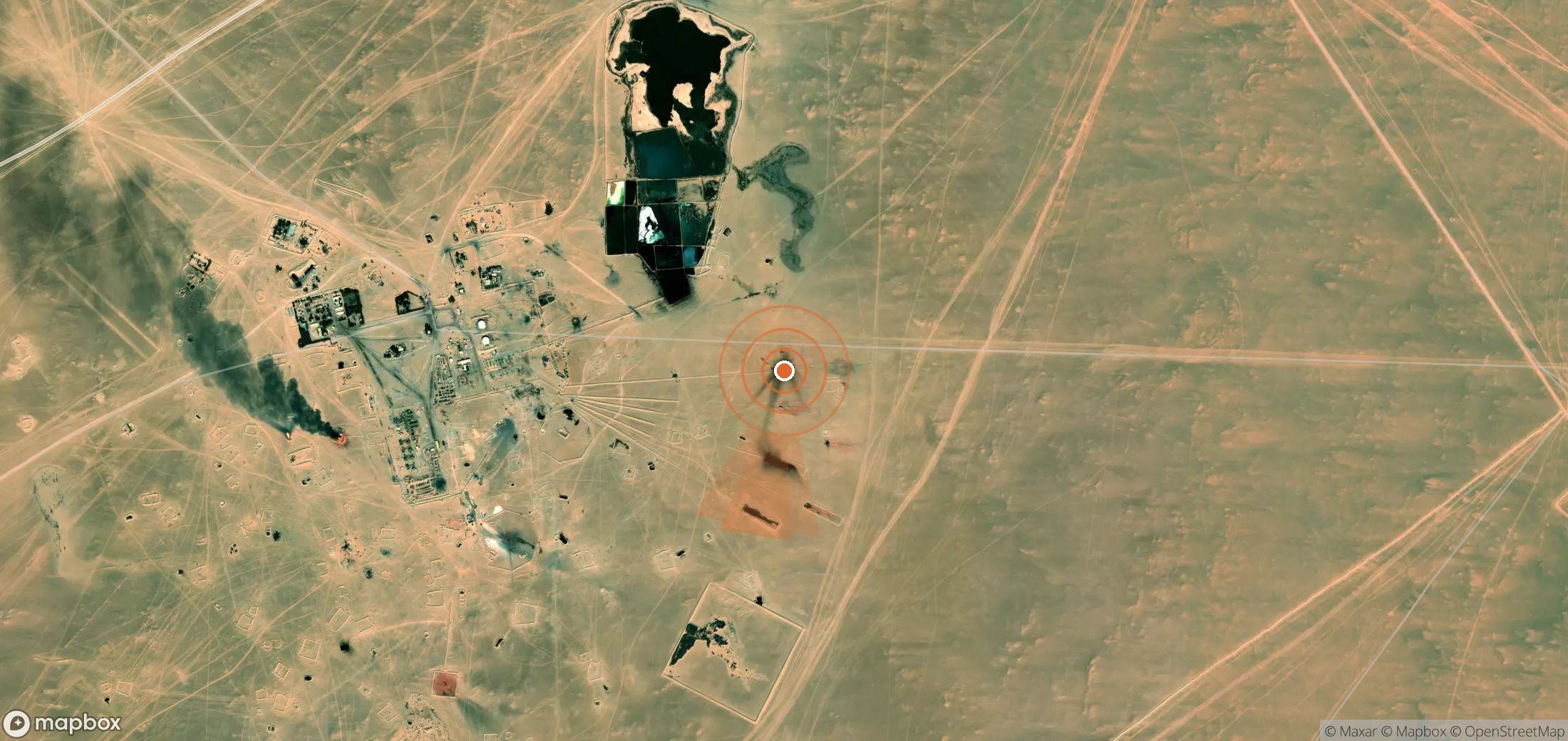 Mapa satelital de plumas de metano en Libia