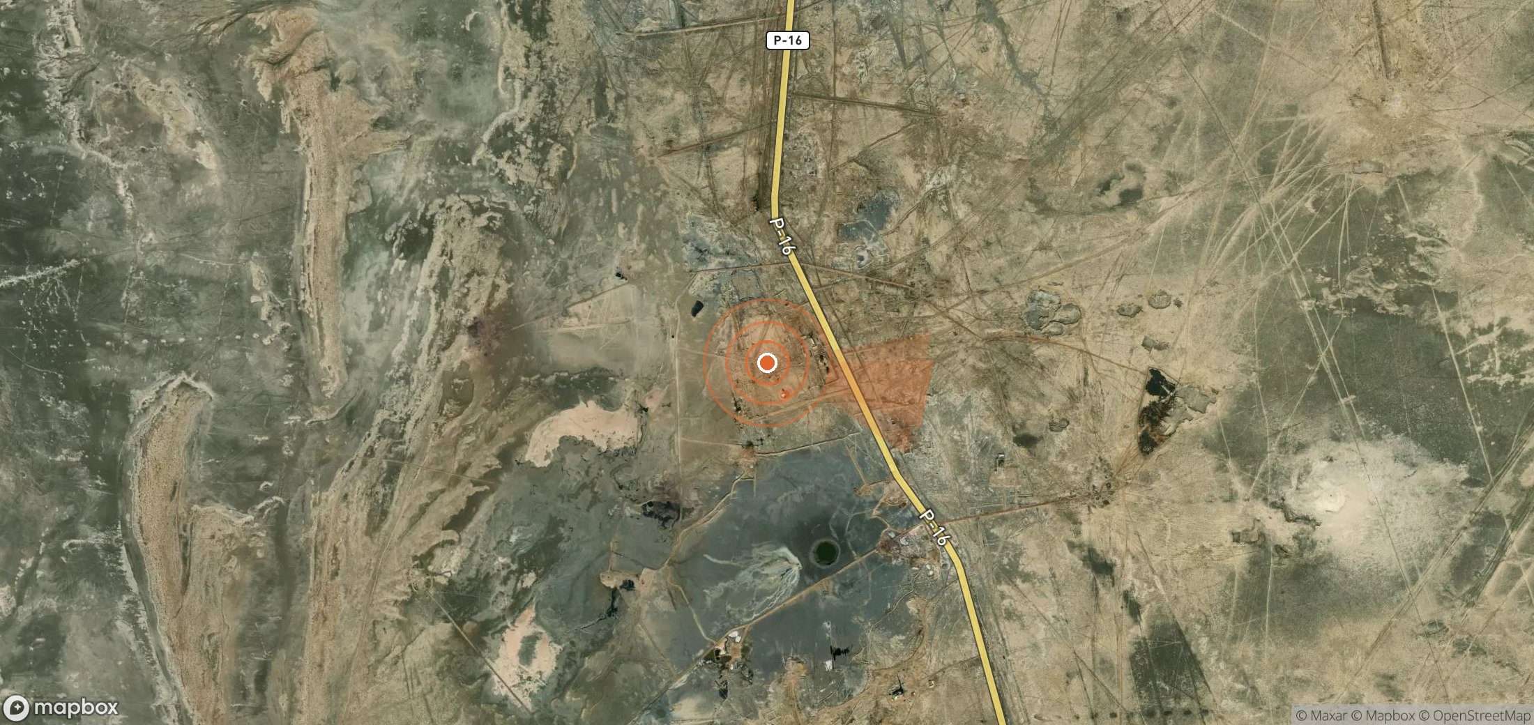 Satellite map of methane plume locations in Turkmenistan
