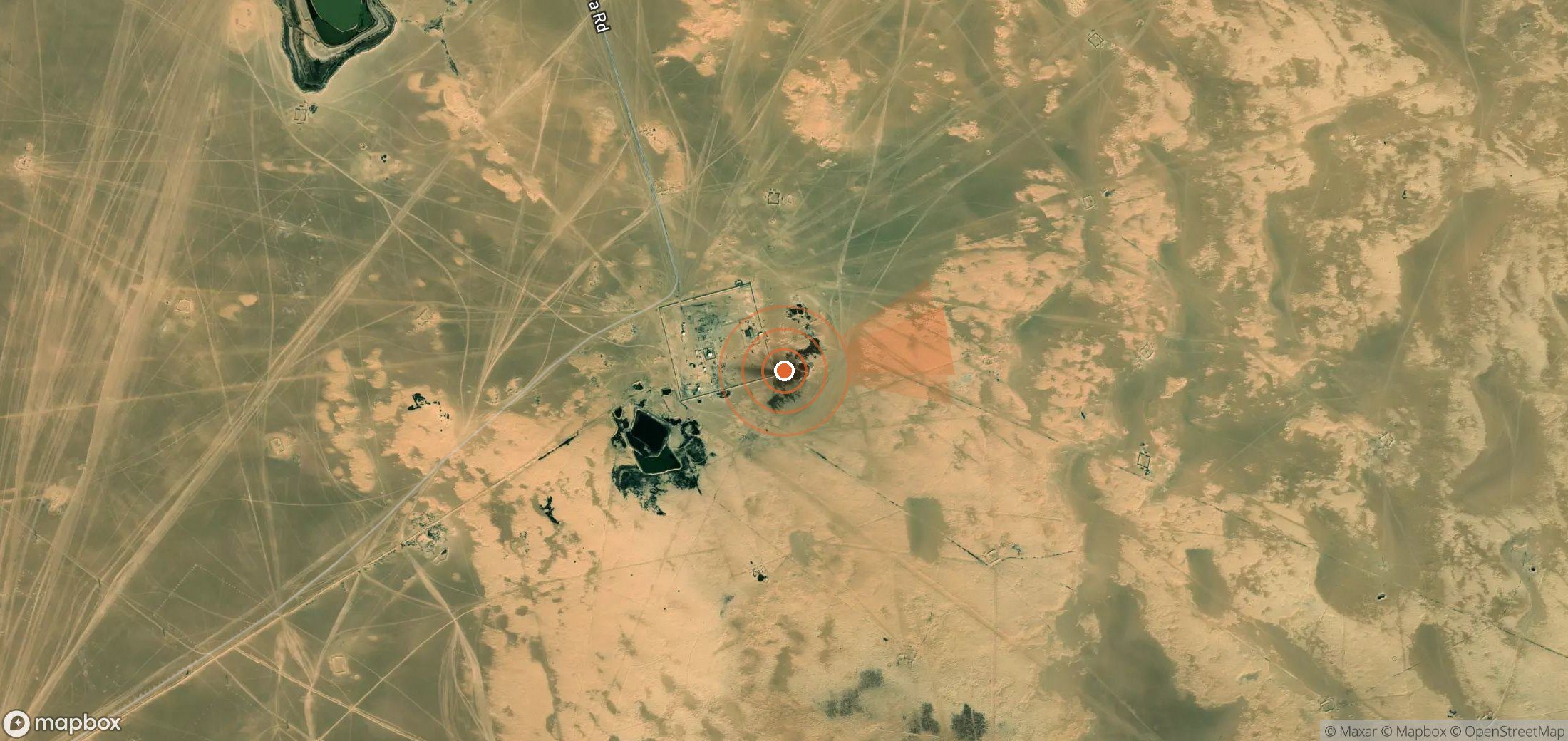 Satellite map of methane plume locations in Libya