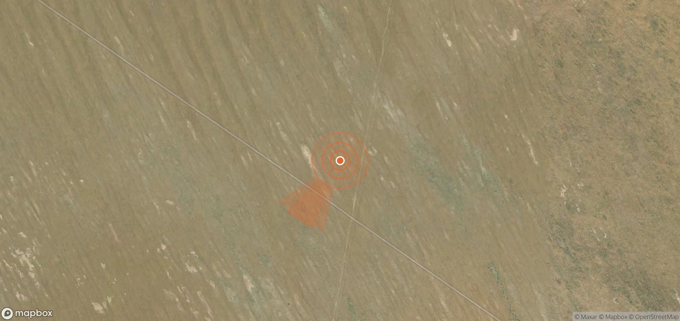Satellite map of methane plume locations in Turkmenistan