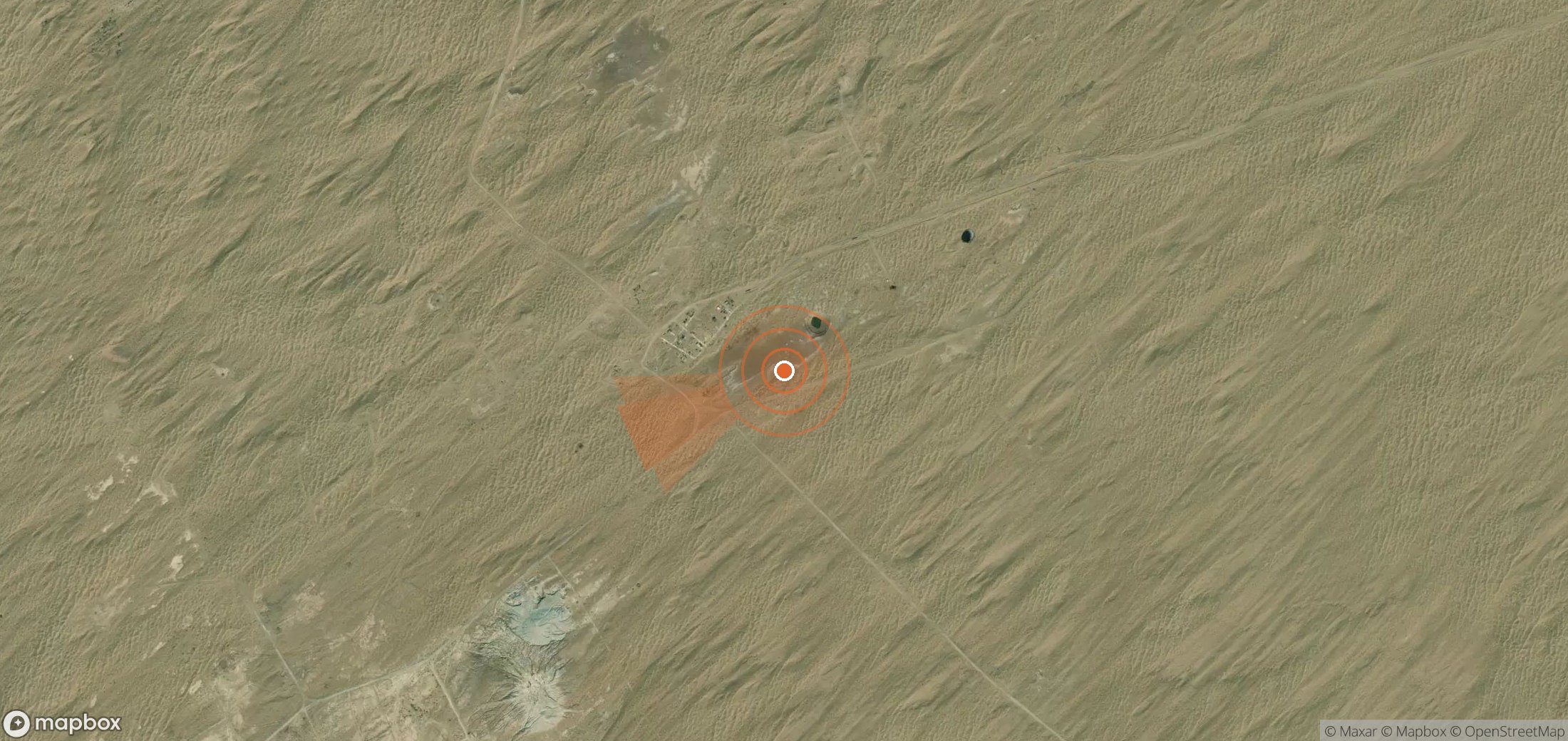 Mapa satelital de plumas de metano en Turkmenistán