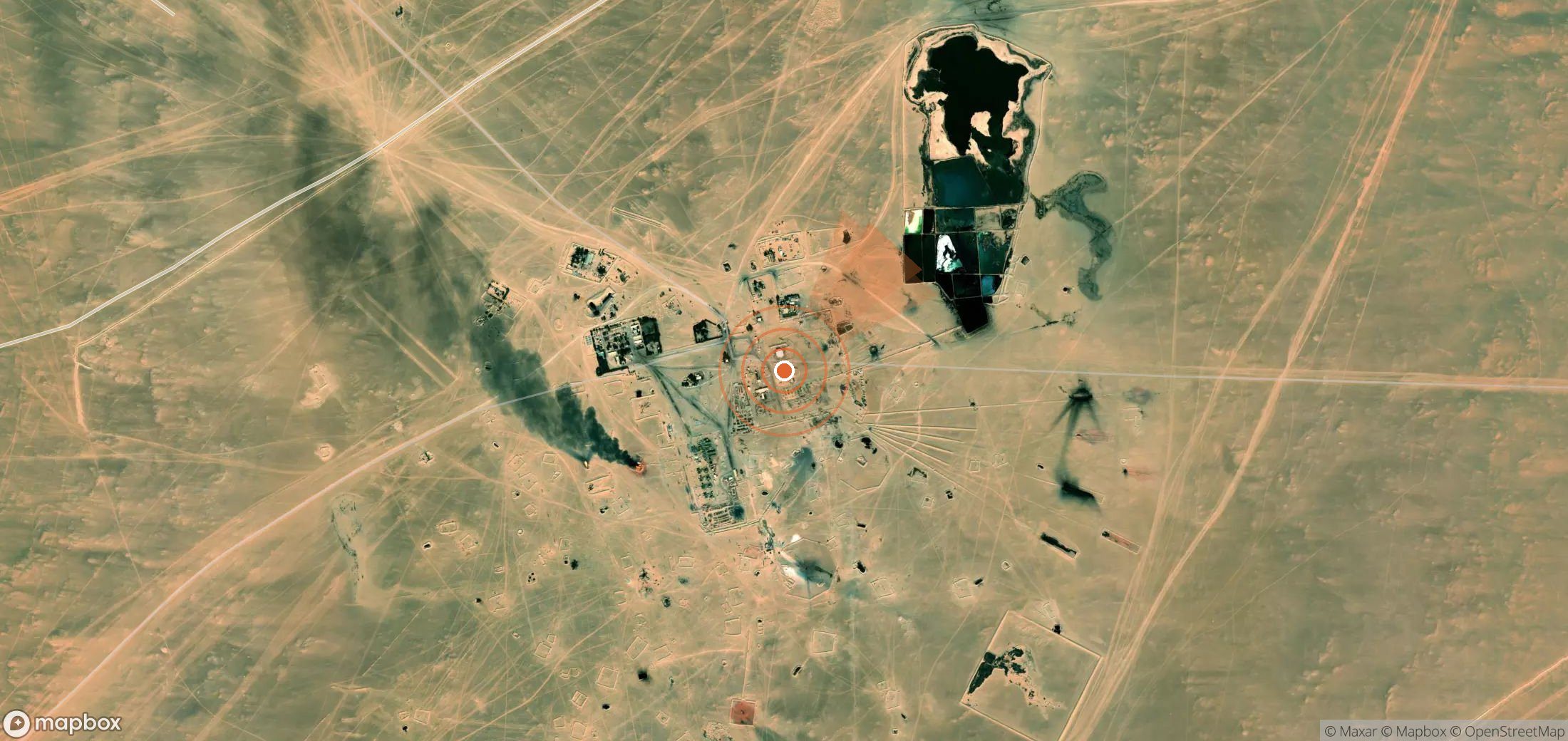 Mapa satelital de plumas de metano en Libia