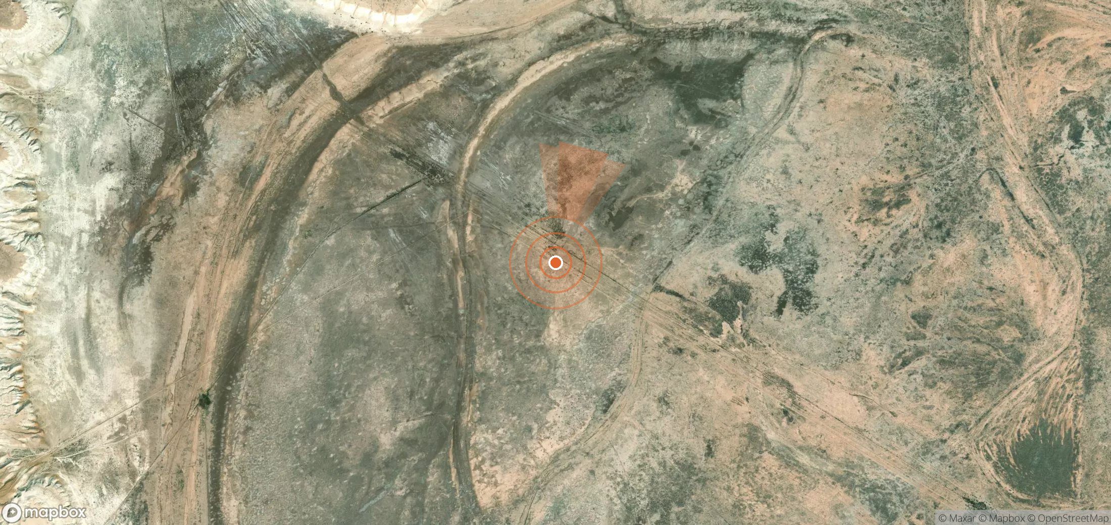 Mapa satelital de plumas de metano en Uzbekistán