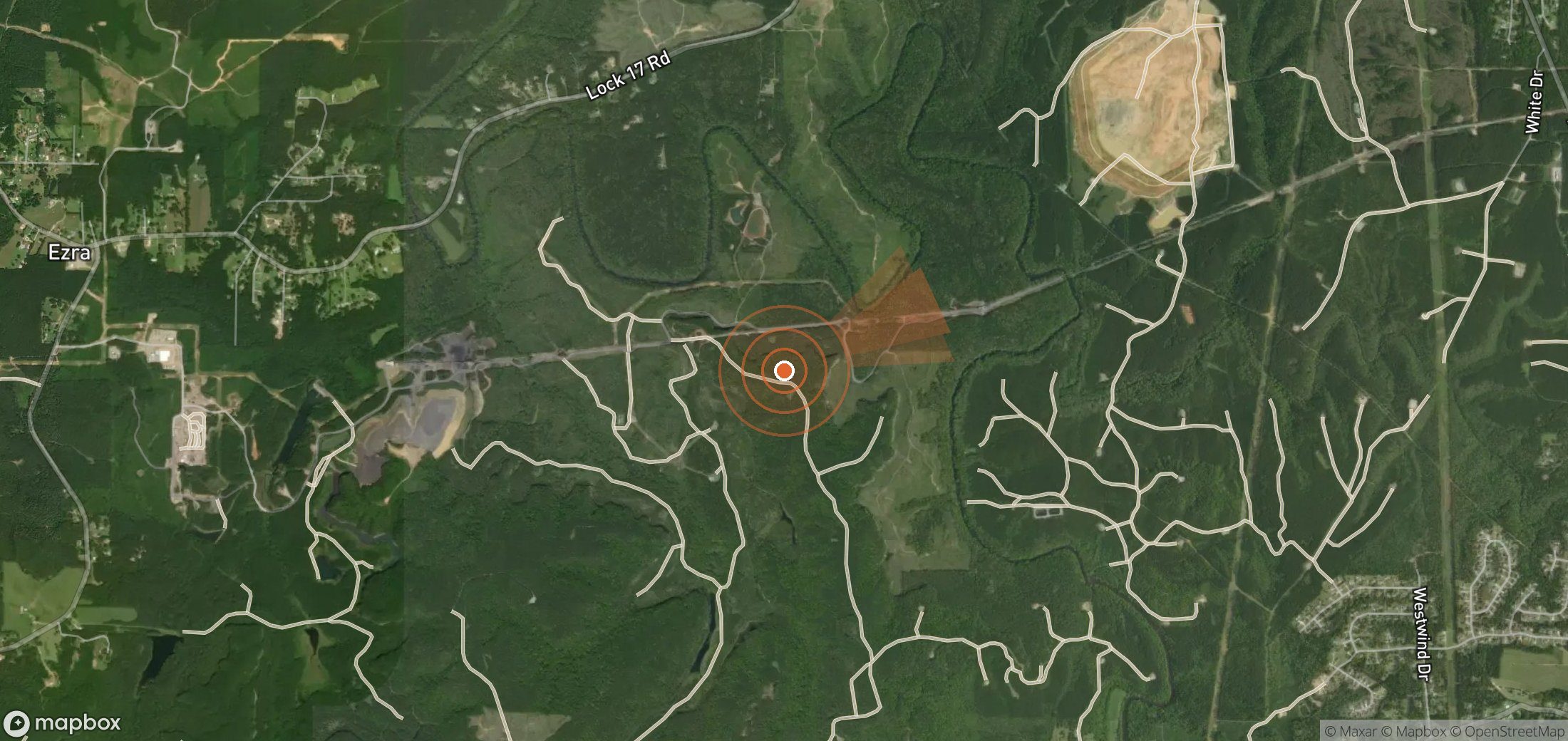 Satellite map of methane plume locations in United States