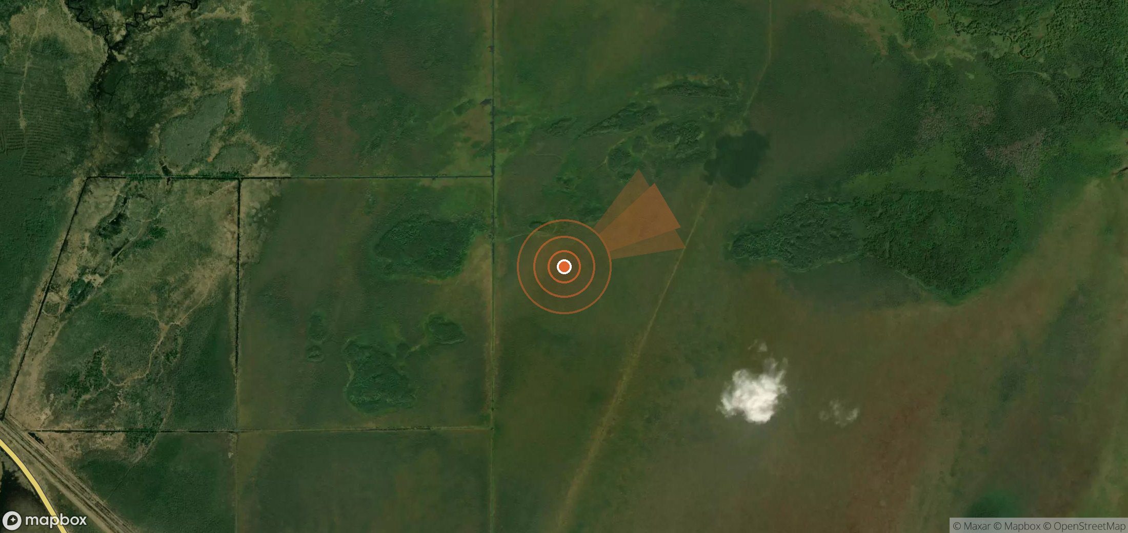 Mapa satelital de plumas de metano en Estados Unidos