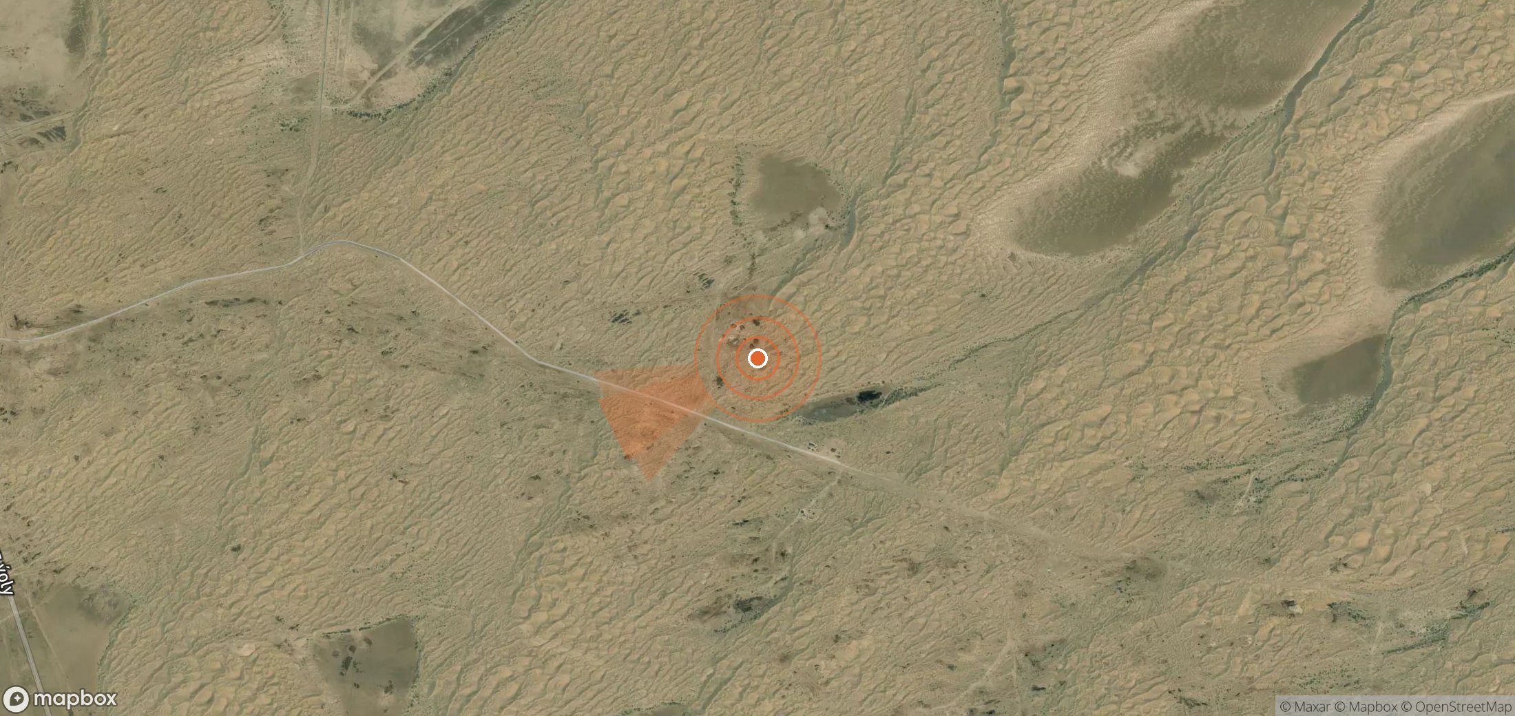 Mapa satelital de plumas de metano en Turkmenistán